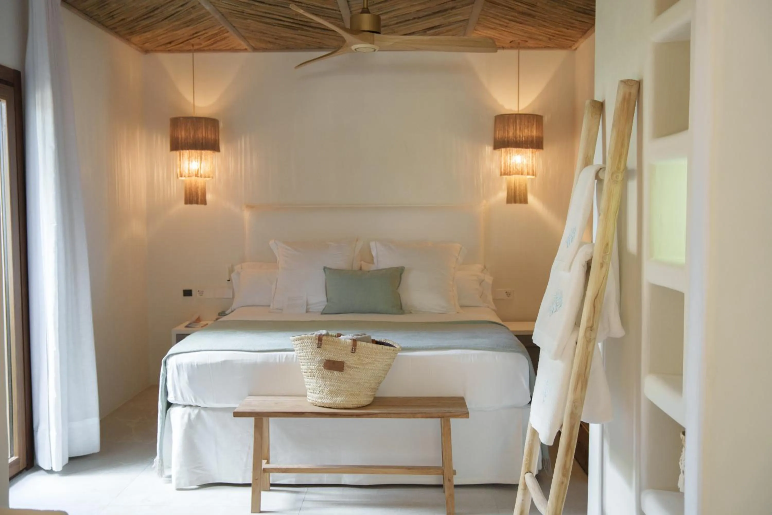 Bedroom, Bed in Mar Suites Formentera by Universal Beach Hotels