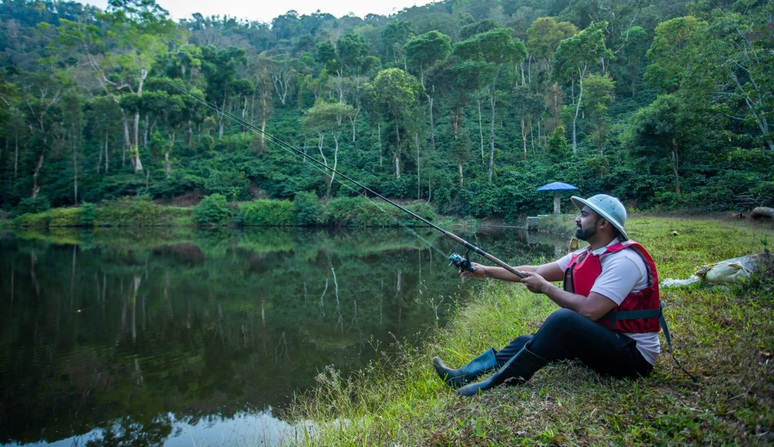 Fishing in Villa Urvinkhan Resorts Chikmagalur