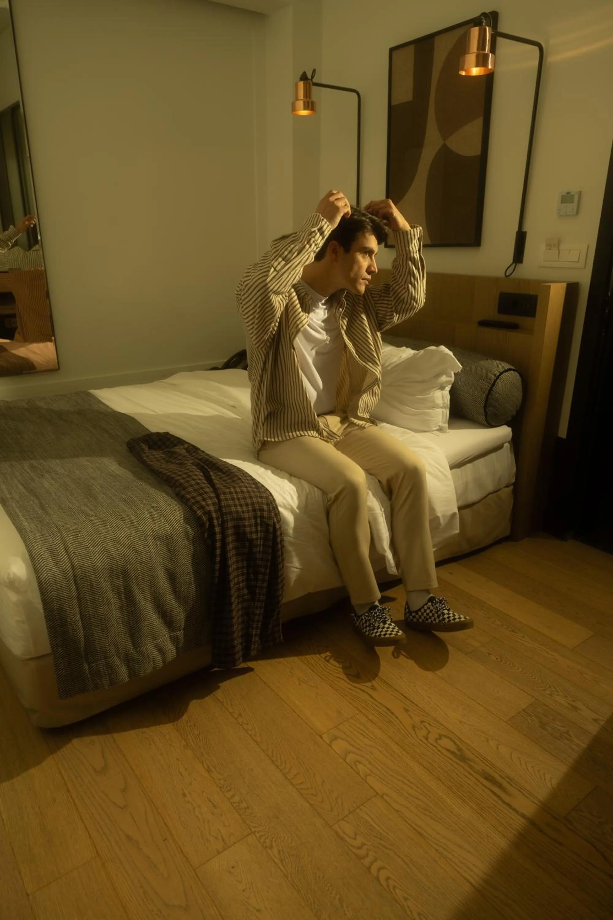 Bed in Niki Athens Hotel