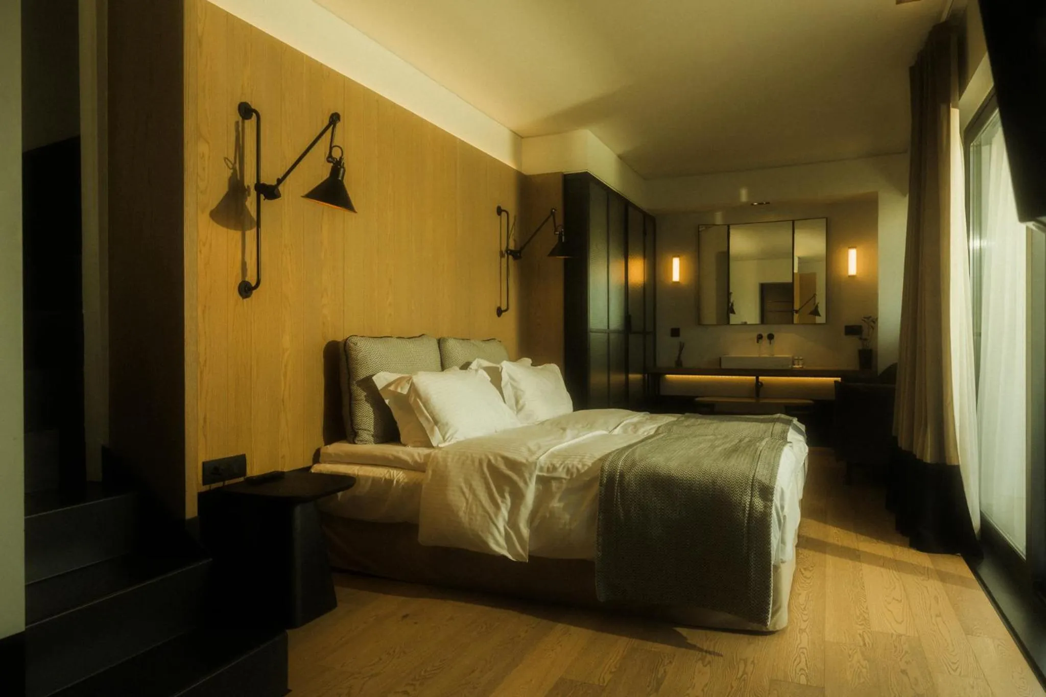 Bed in Niki Athens Hotel