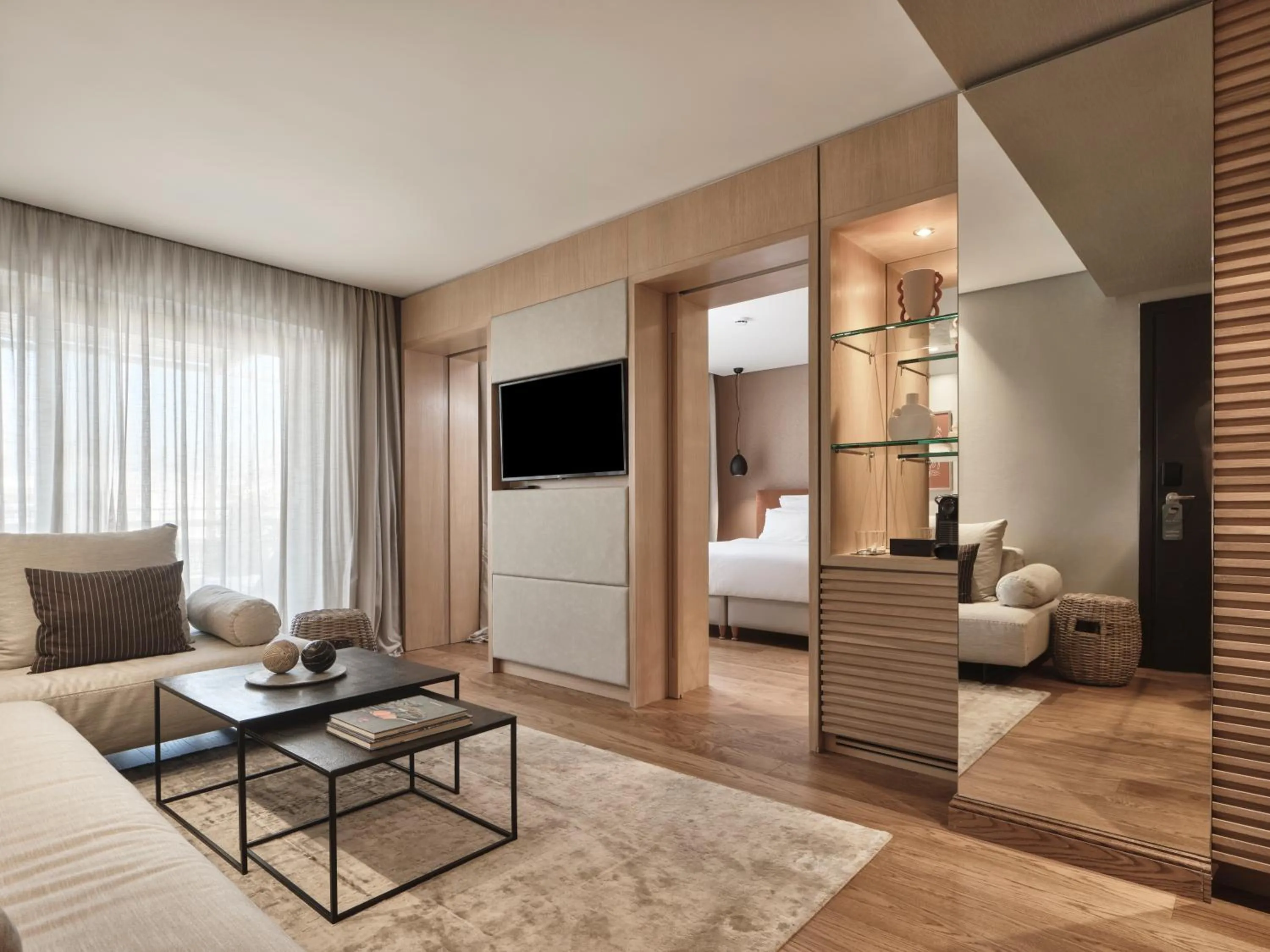 Living room, Bed in Sea View Cityscape Hotel