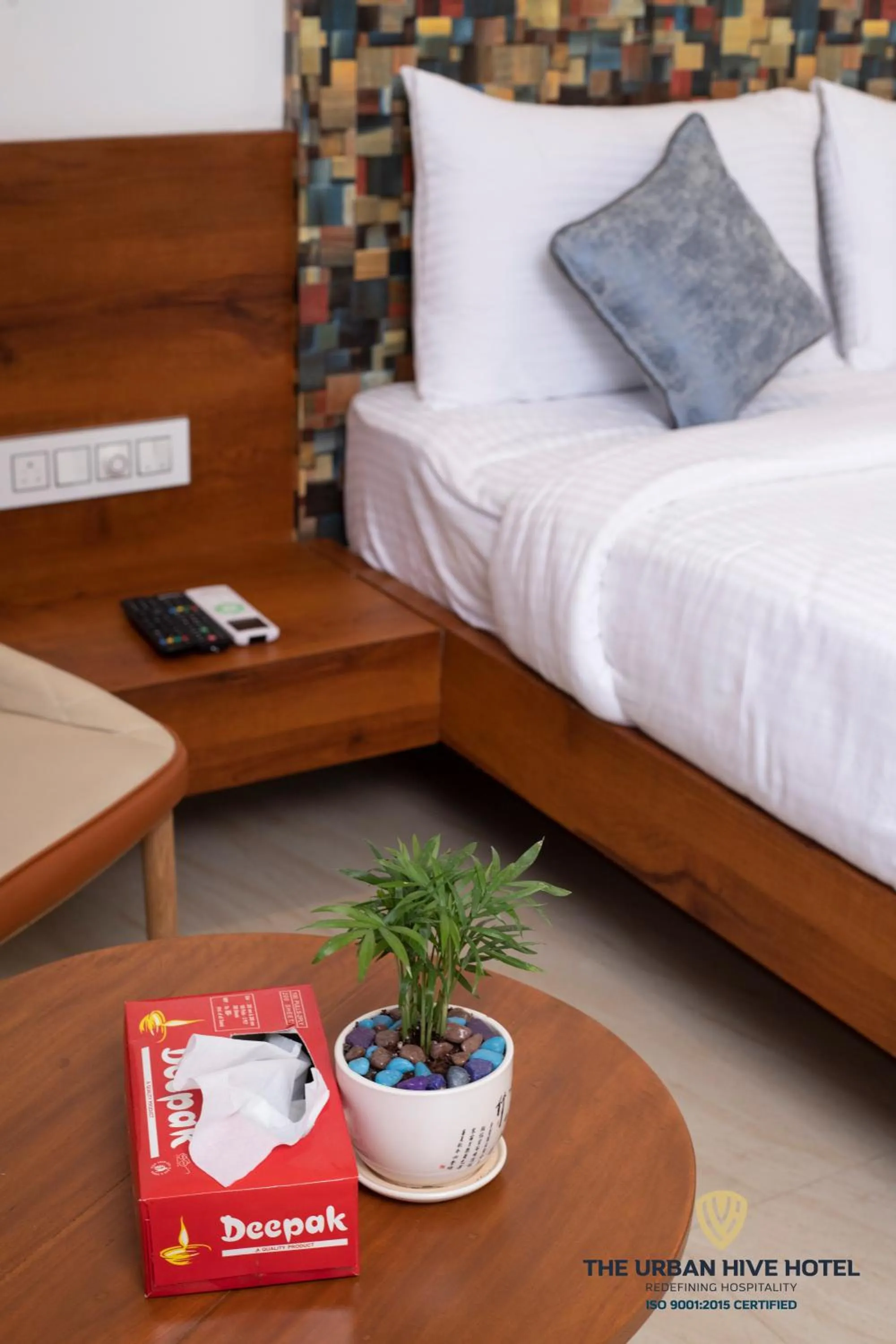 Bed in The Urban Hive Hotel