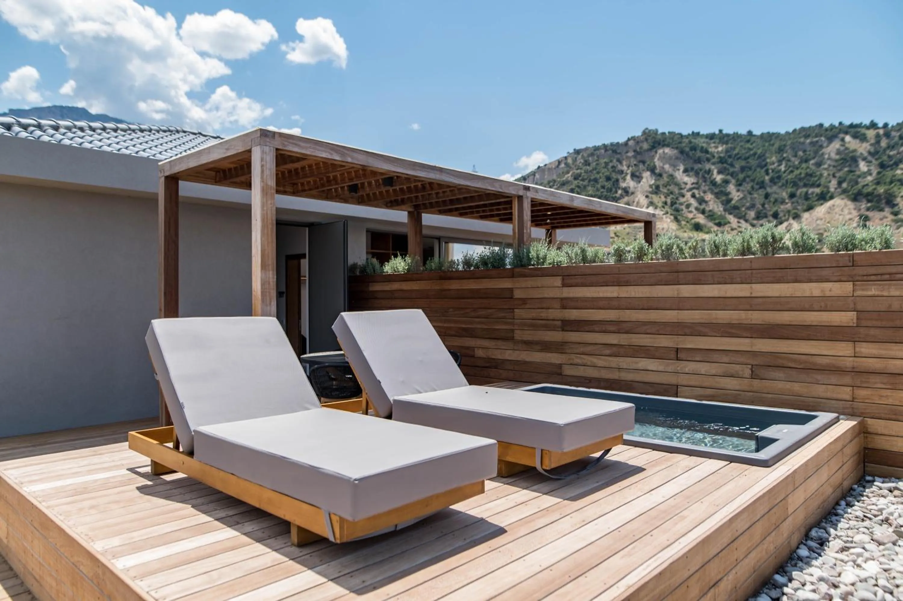 sunbed in Alissachni SeaSide Hotel