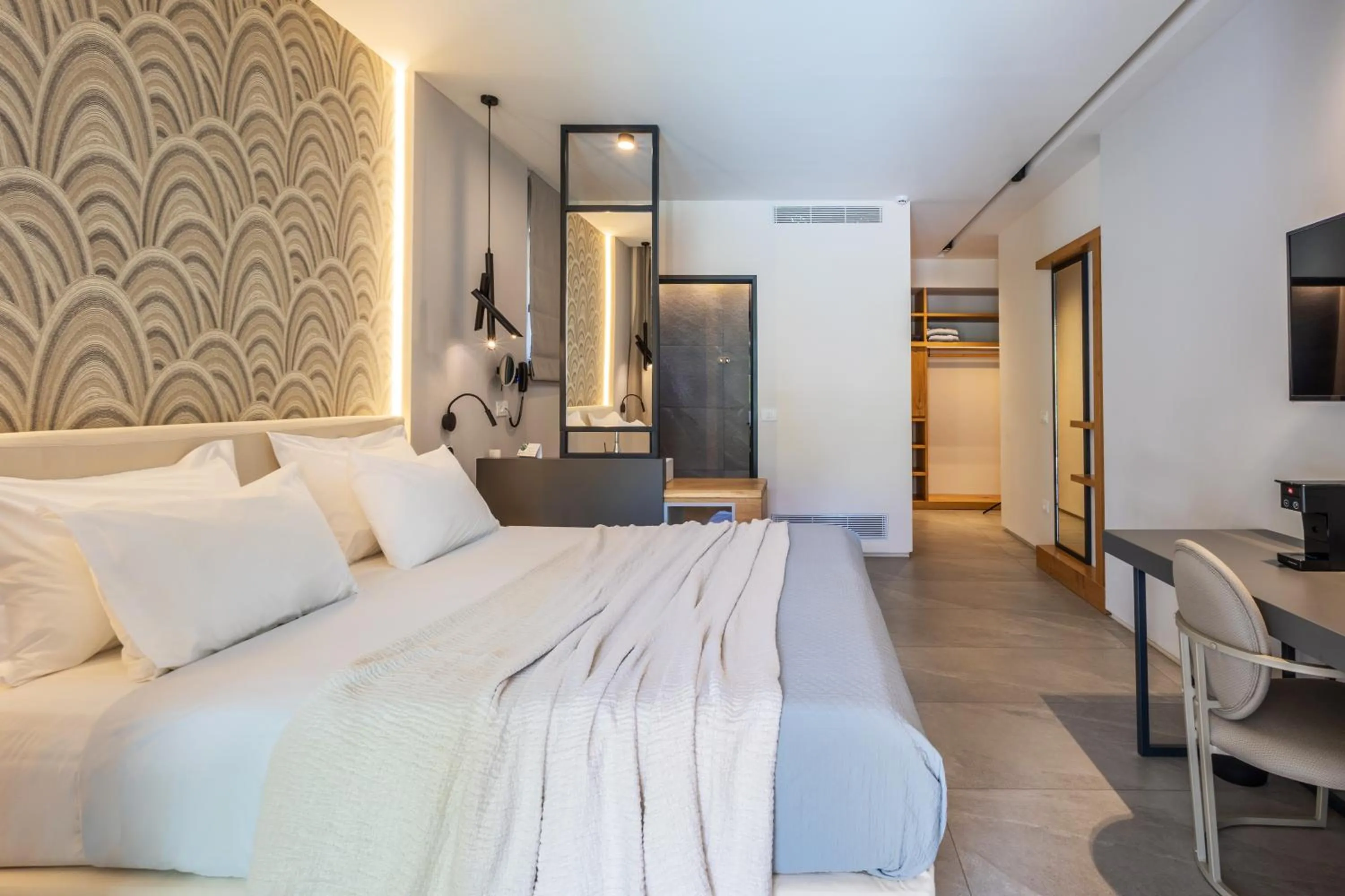 Bed in Alissachni SeaSide Hotel