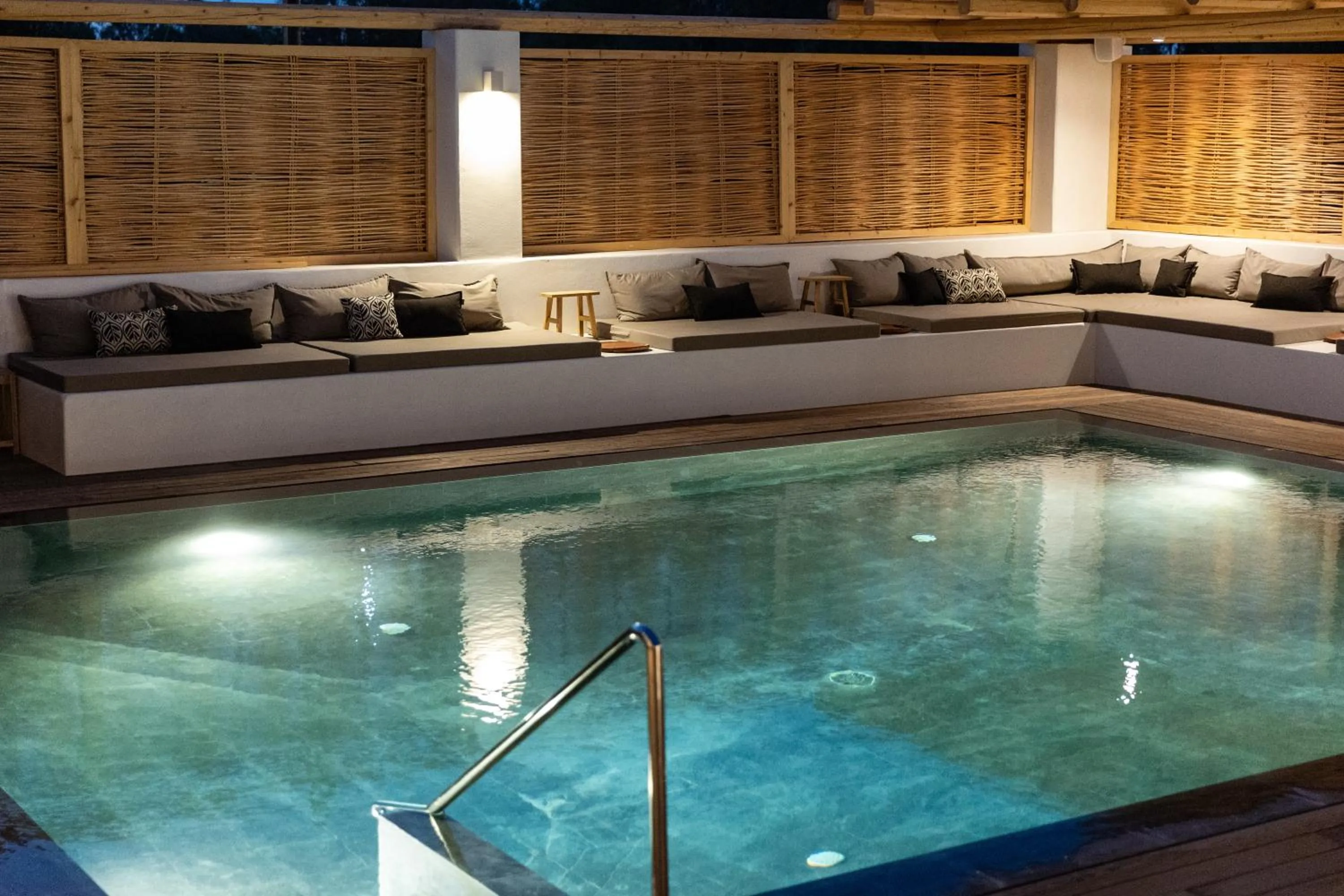 Swimming pool in Scorpios Beach Santorini