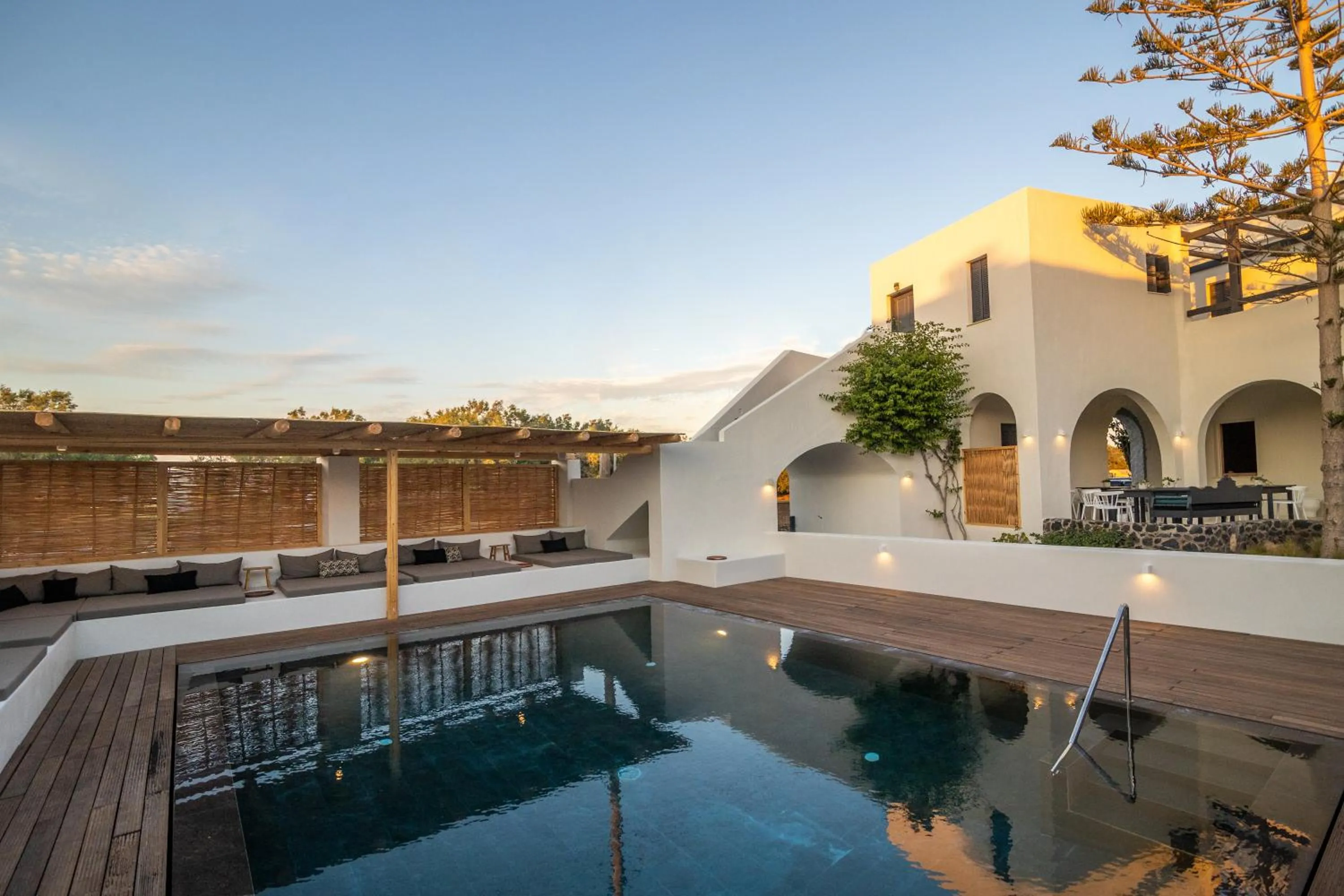 Swimming pool in Scorpios Beach Santorini