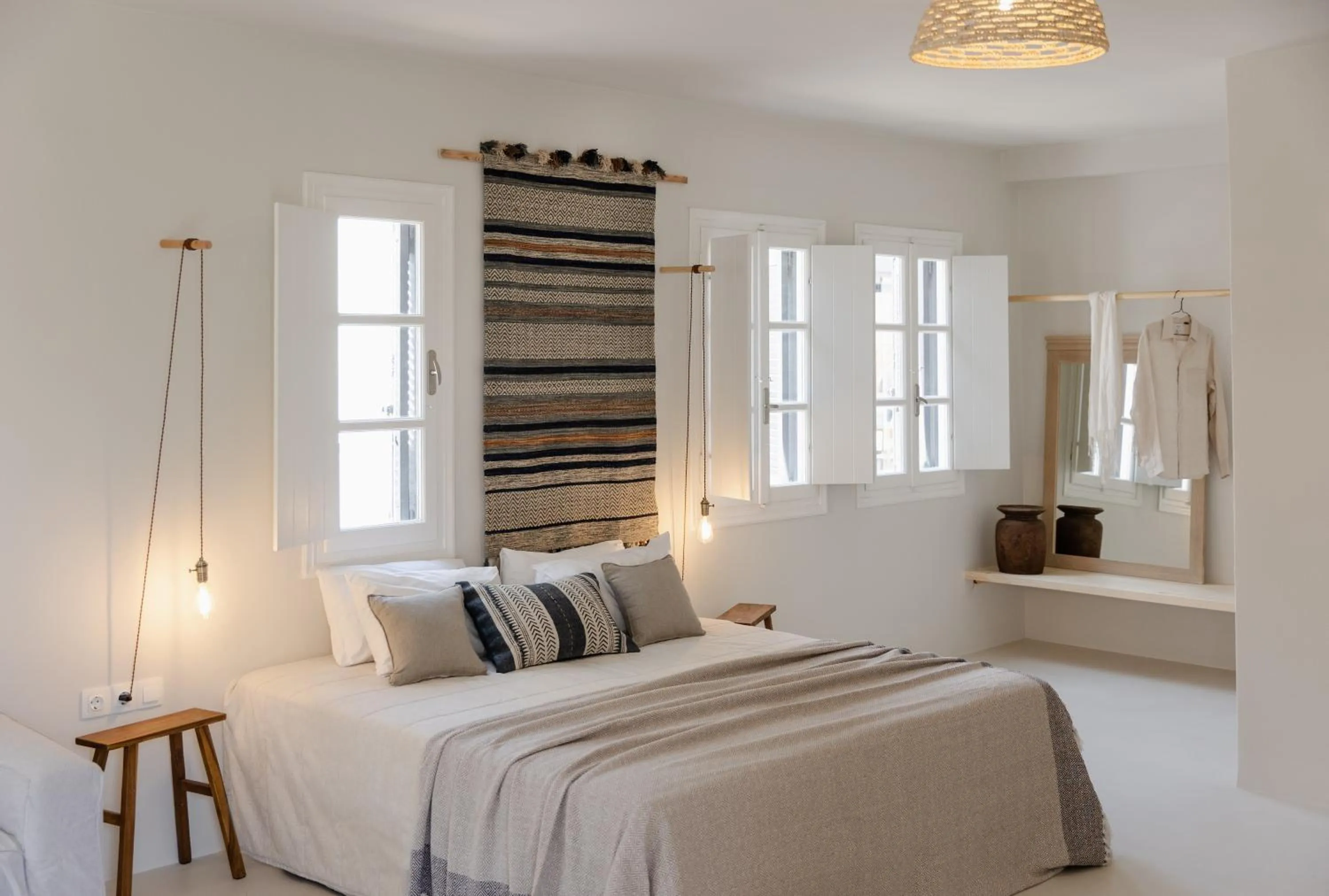 Bedroom, Bed in Scorpios Beach Santorini