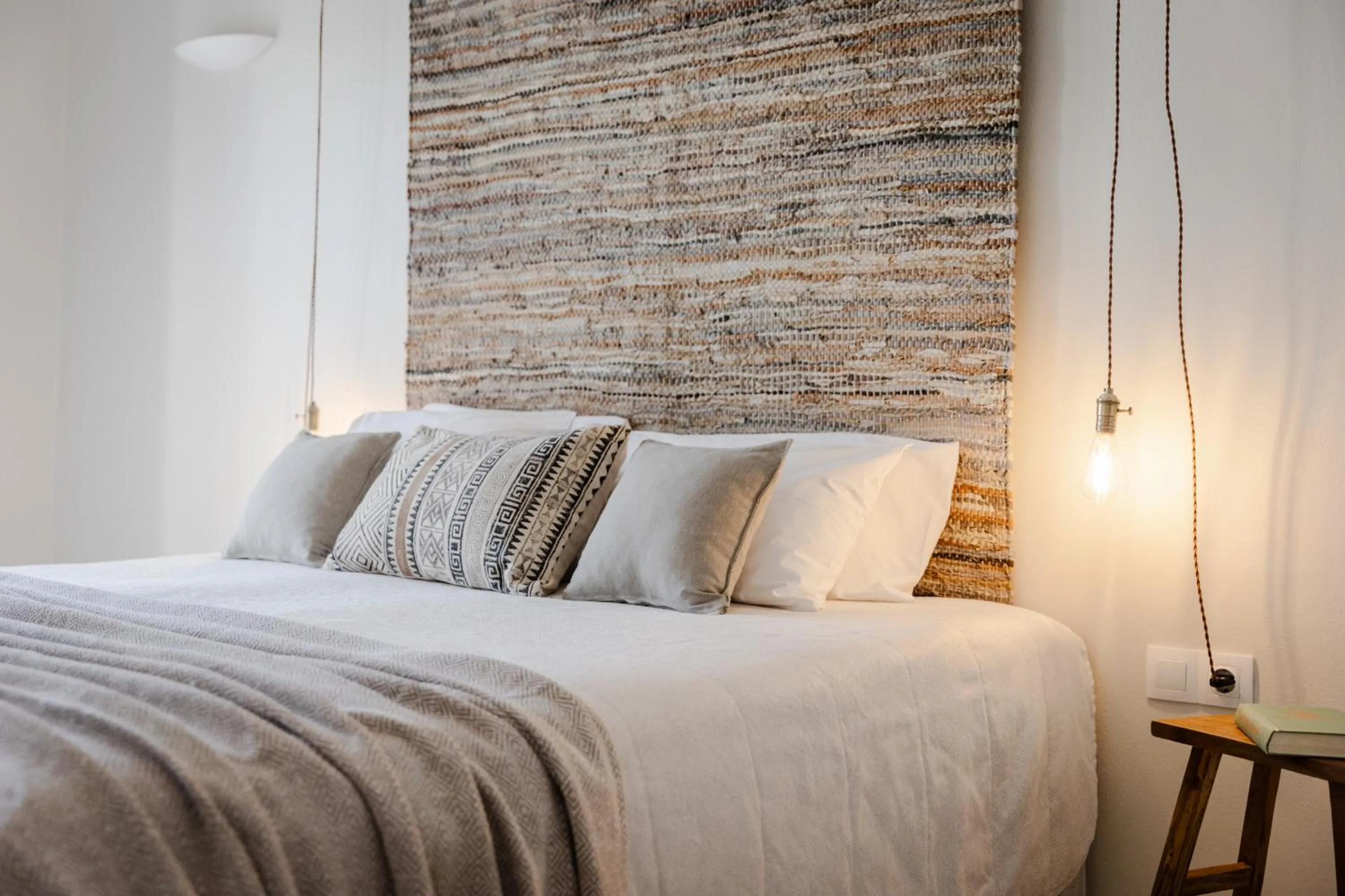 Bed in Scorpios Beach Santorini