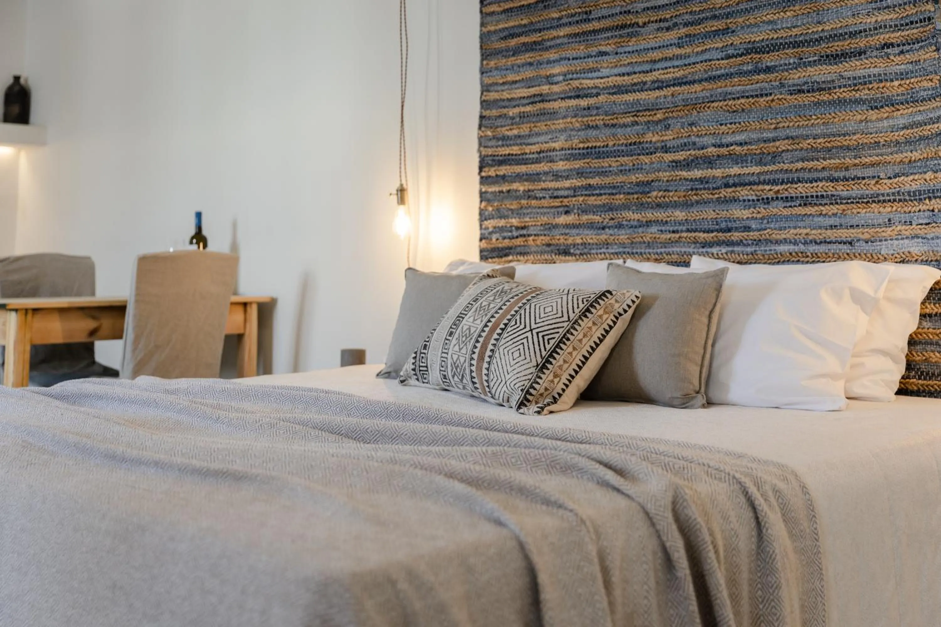 Bed in Scorpios Beach Santorini