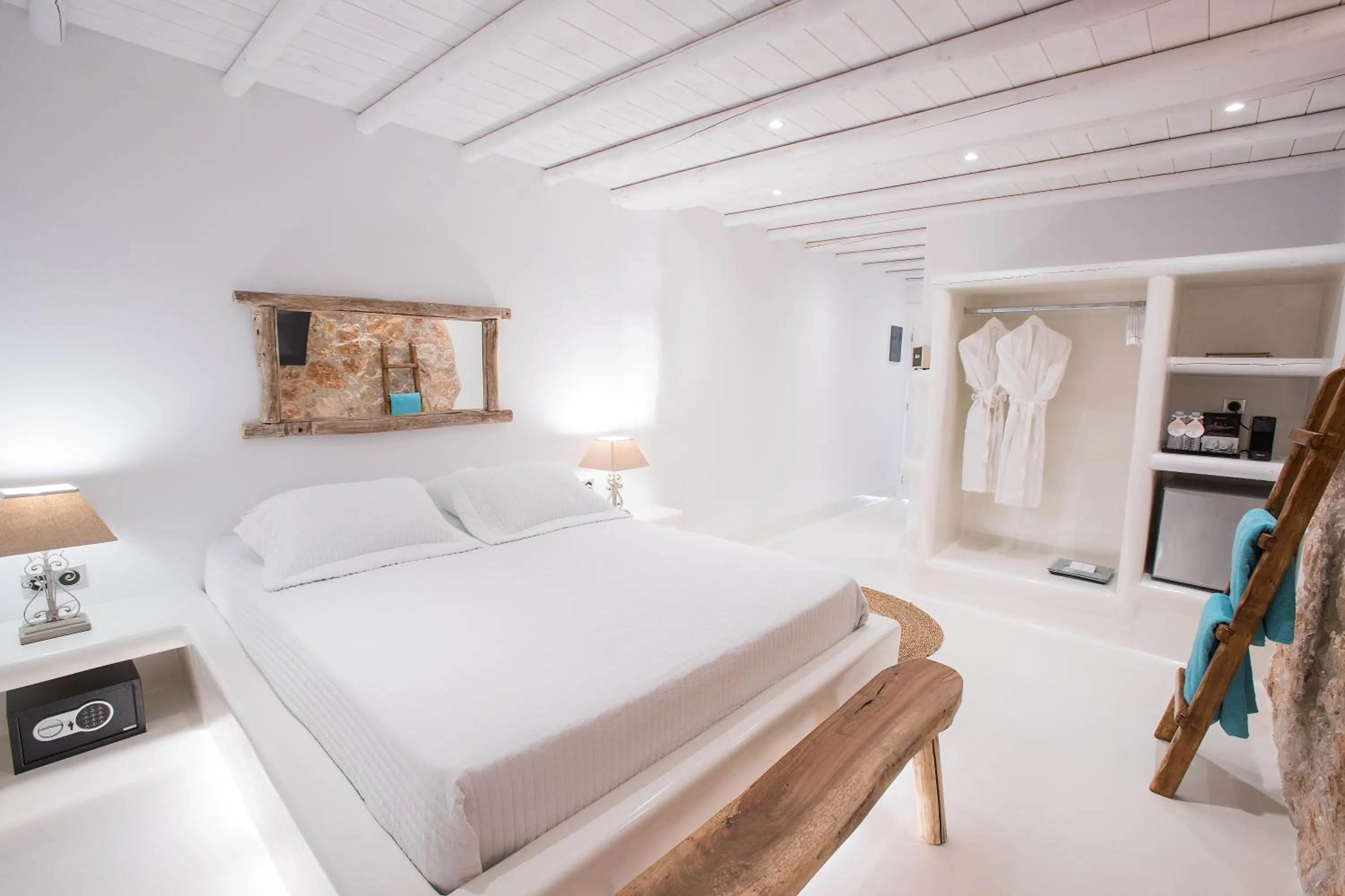 Bedroom, Bed in Paros Palace - Adults Only