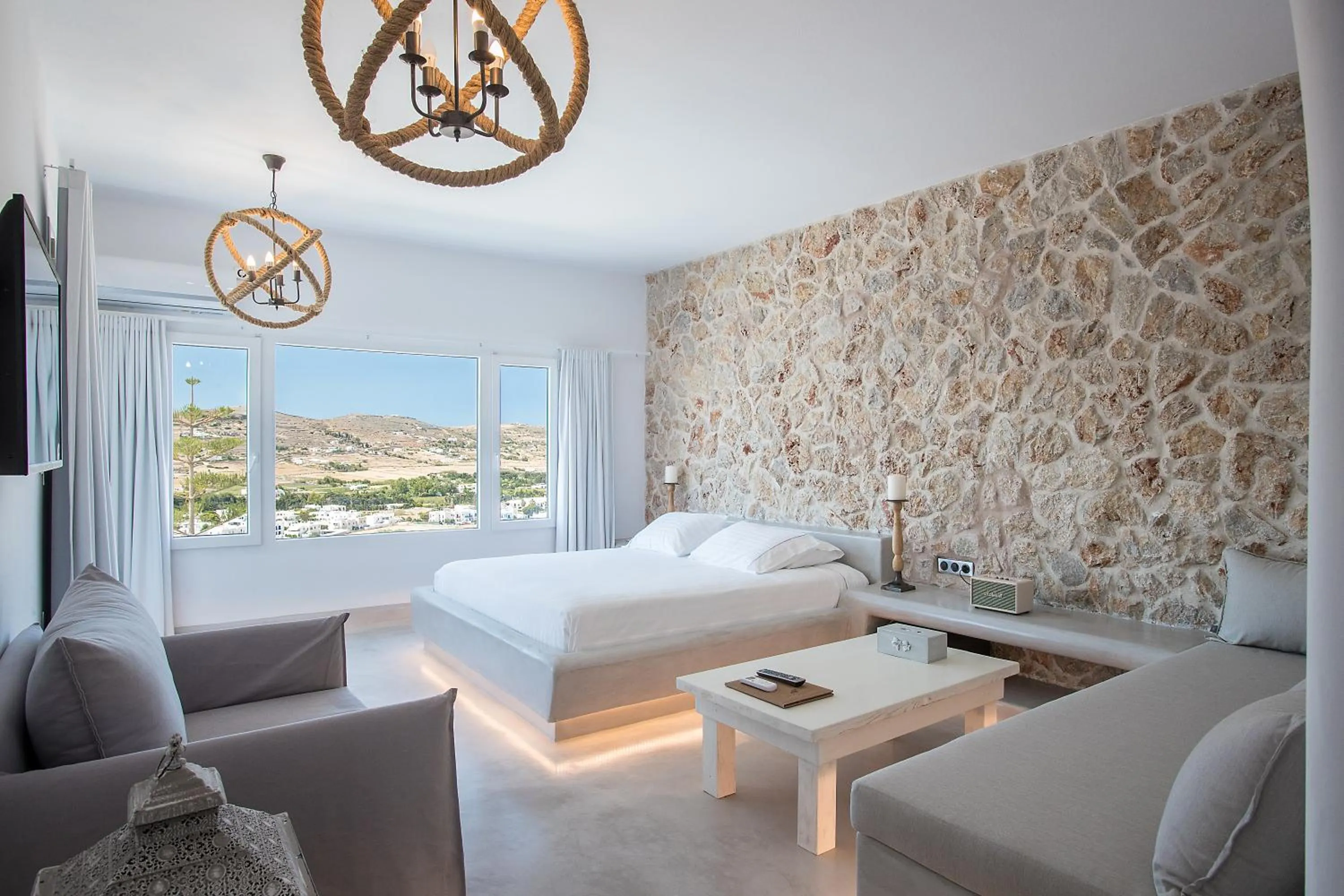 Bedroom, Bed in Paros Palace - Adults Only