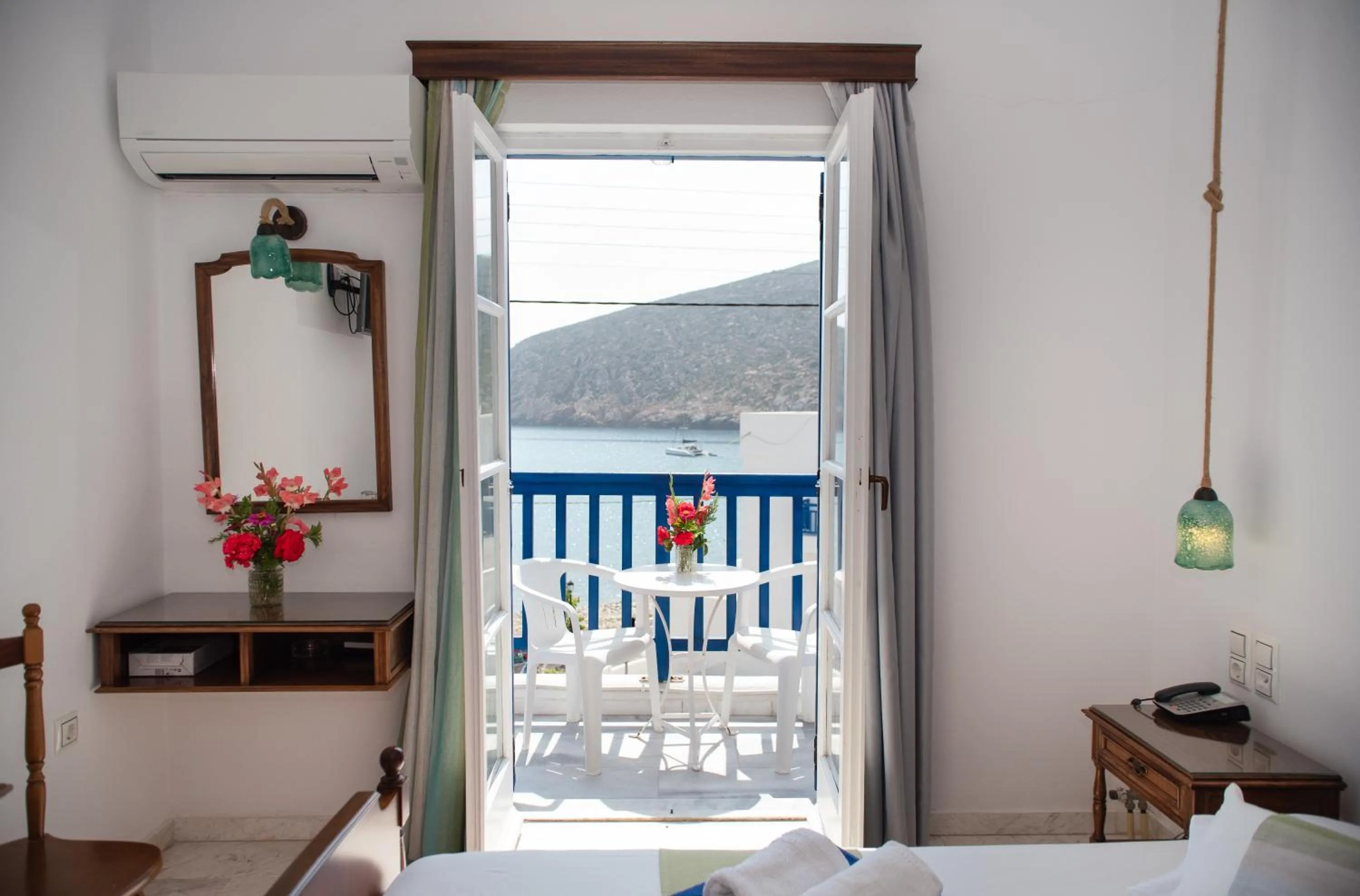 Bed in Adonis Hotel Naxos