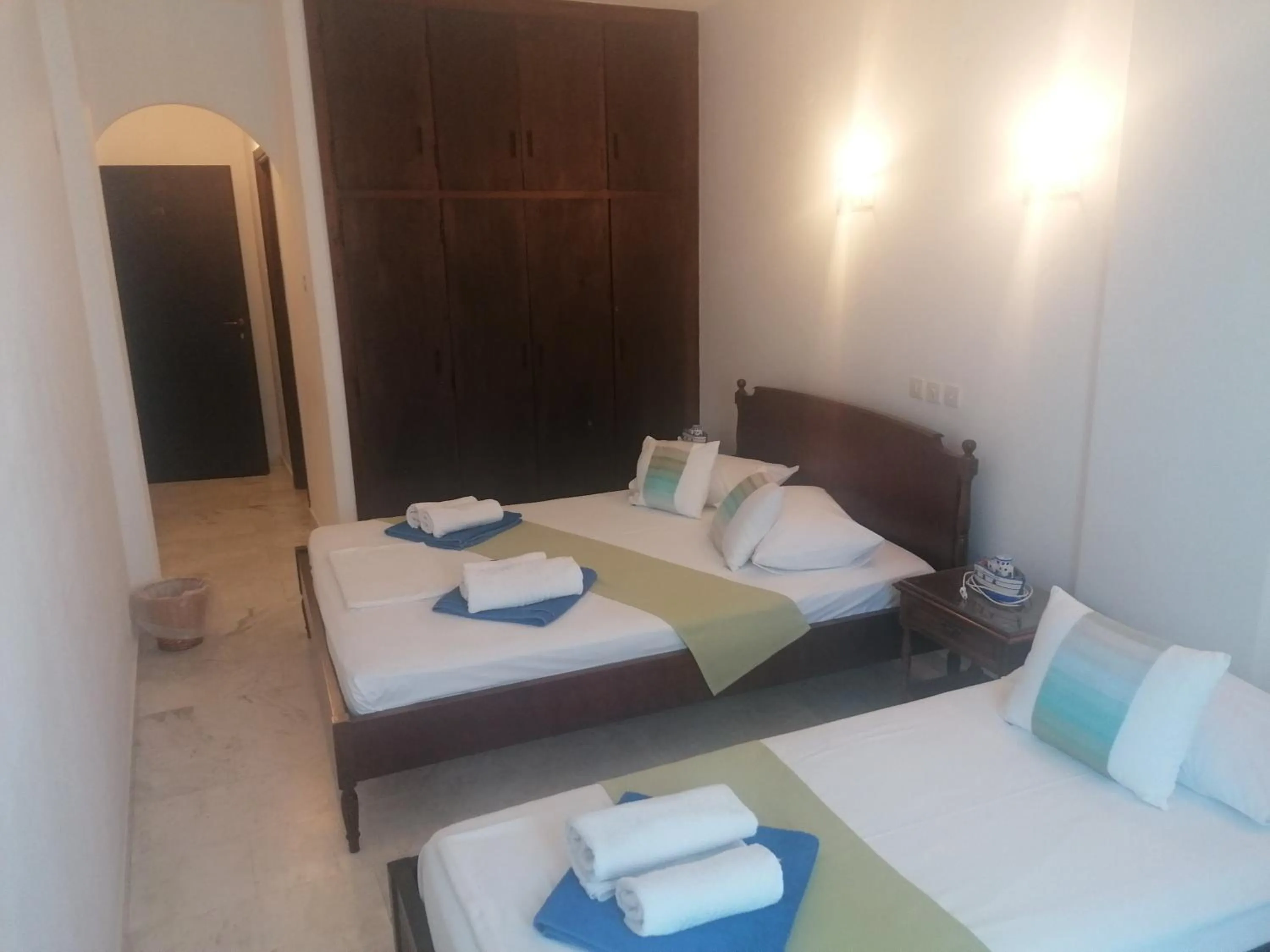 Bed in Adonis Hotel Naxos