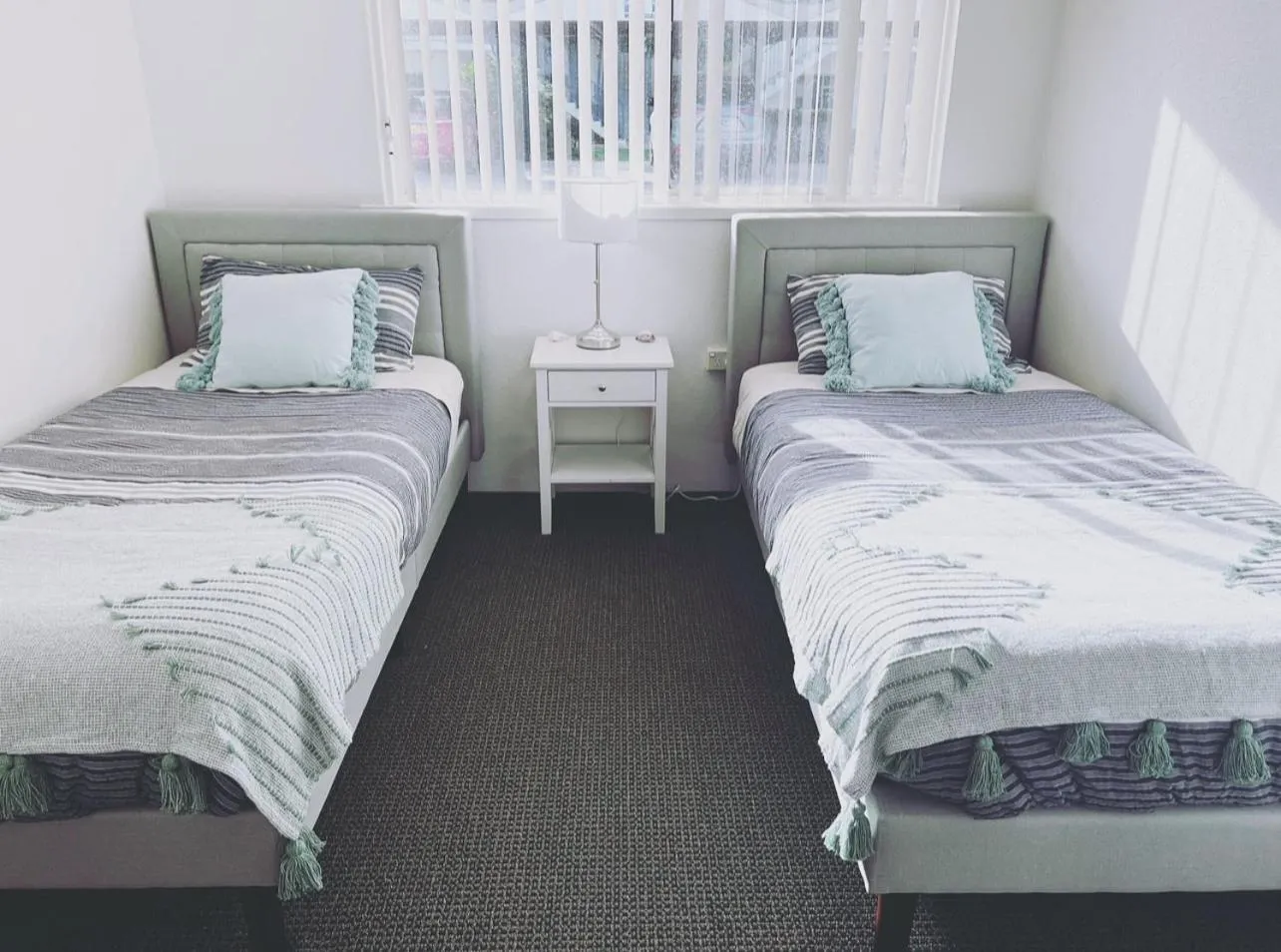 Bed in Nautilus Hamptons Style Luxury Beach Apartment Merimbula