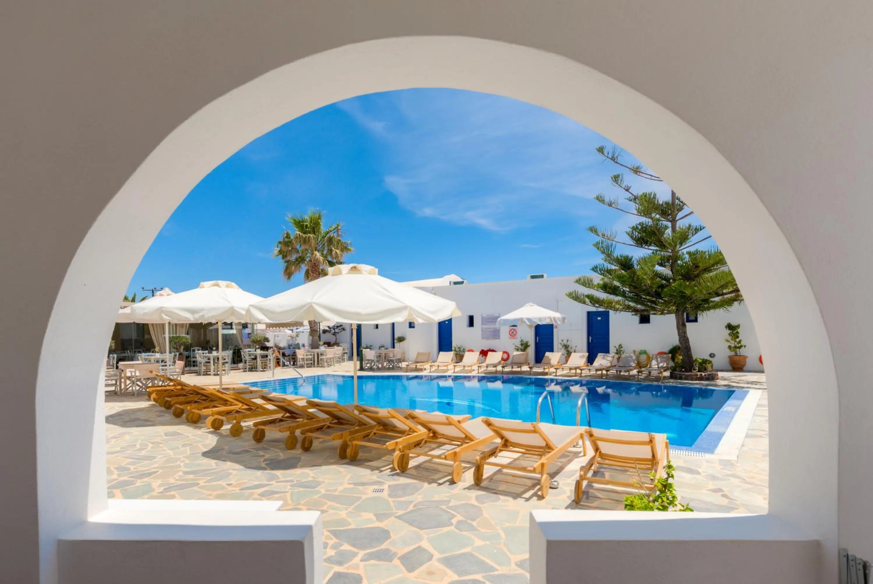 Pool view in Hotel Mathios