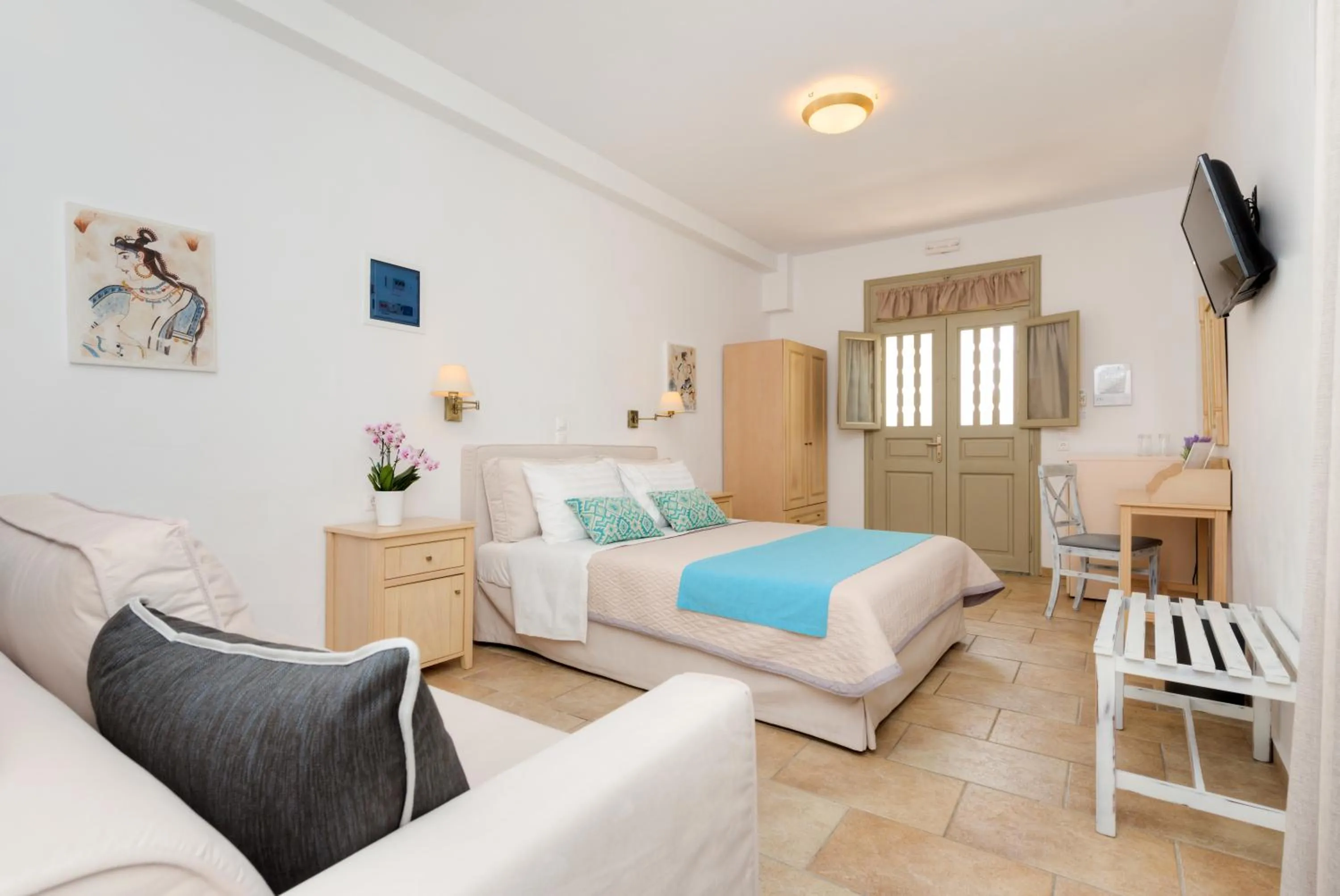 Bed in Hotel Mathios