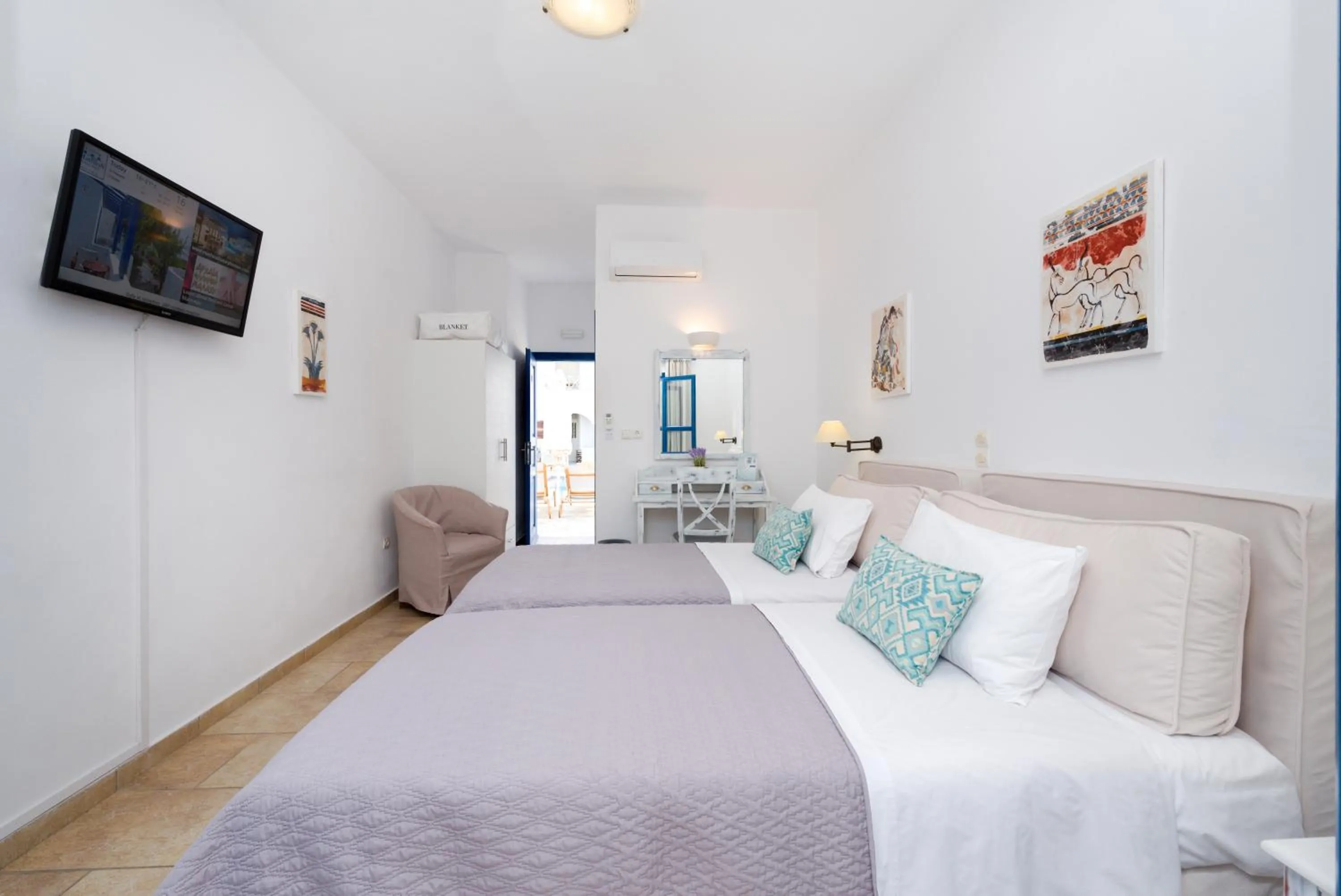 Bed in Hotel Mathios