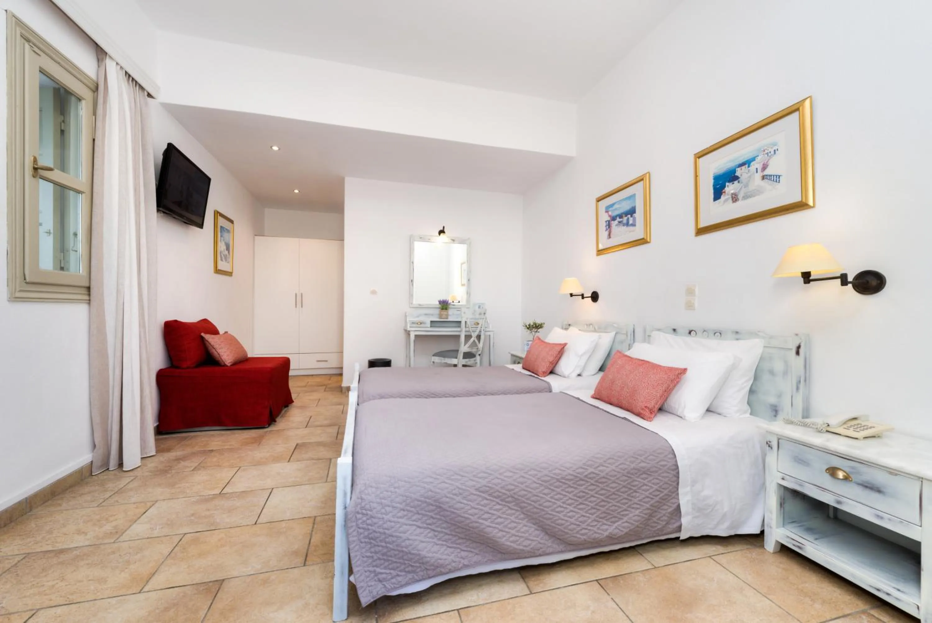 Bed in Hotel Mathios