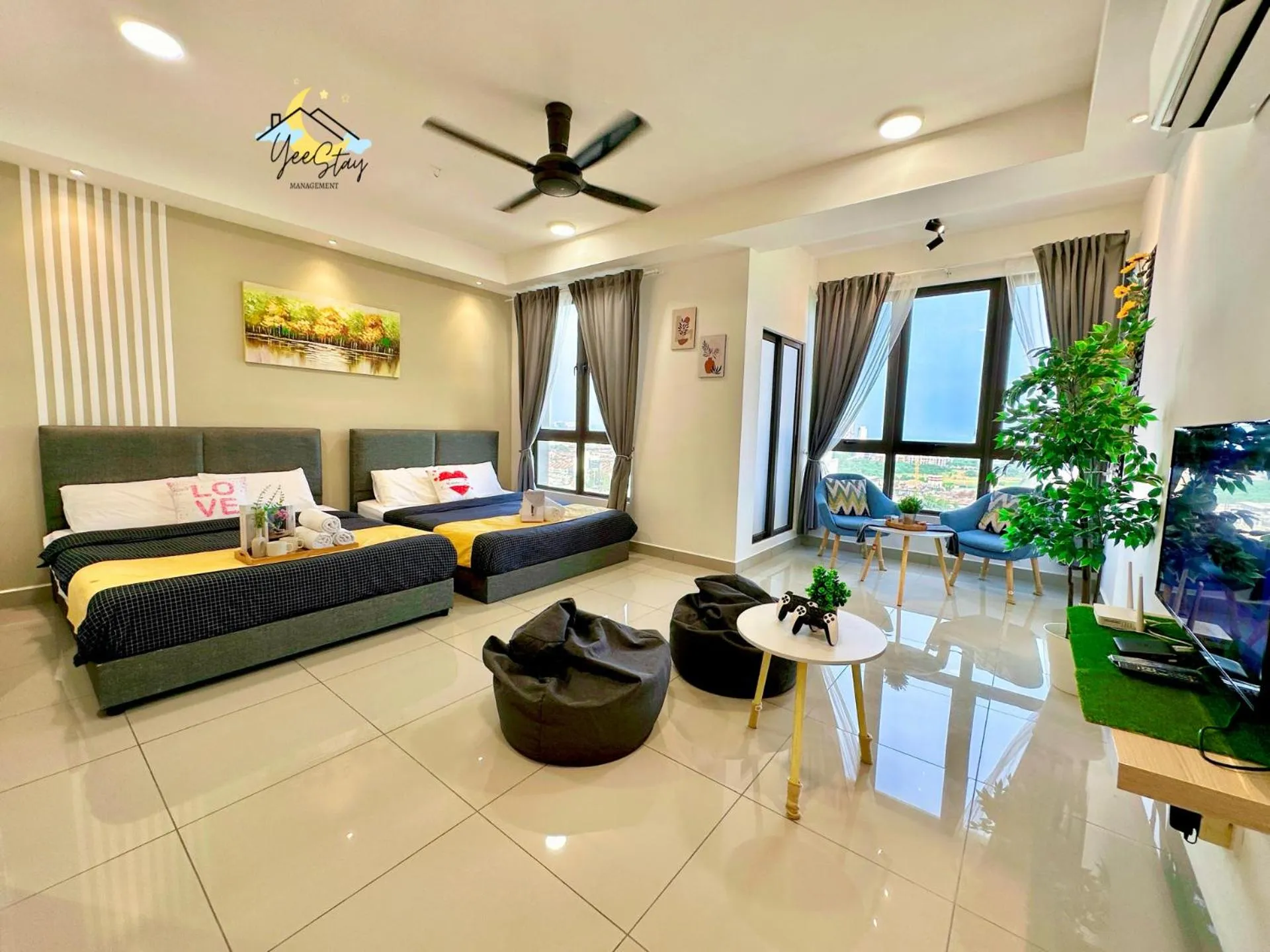 Bed in SeaView PoolView CityView BaliResidence Video game 5minJonker