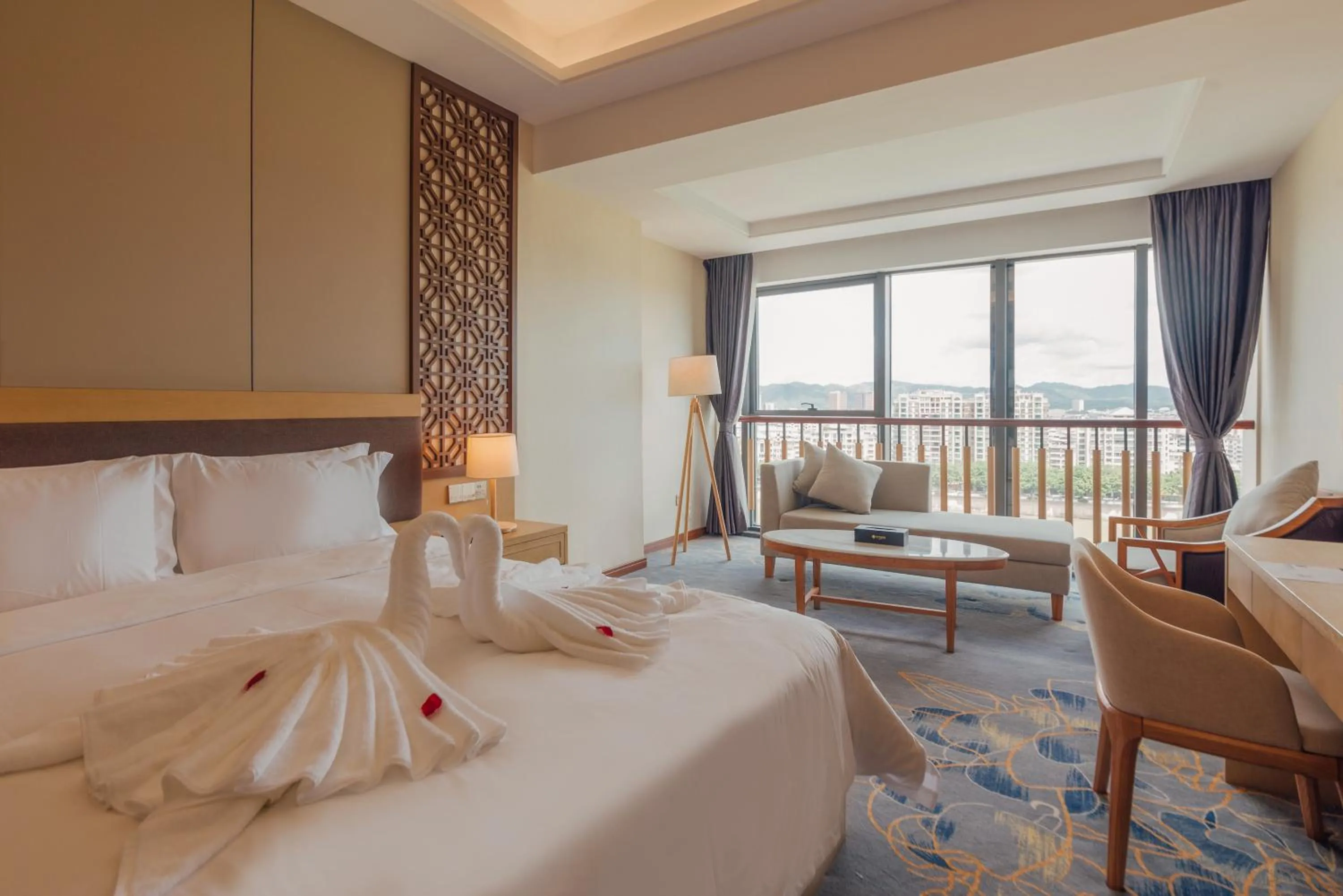 Bed in White Swan Guest House MeiZhou