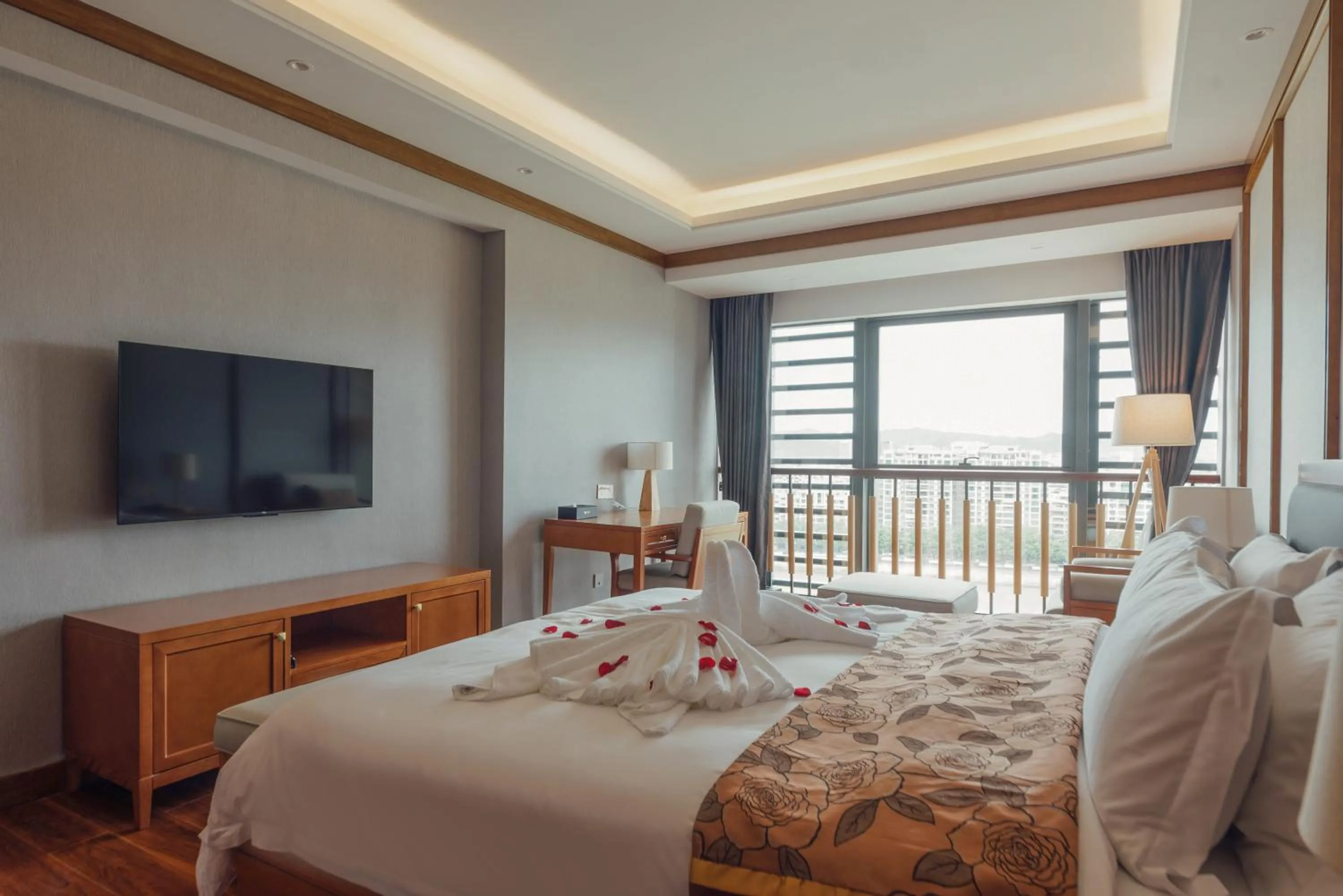 Bed in White Swan Guest House MeiZhou