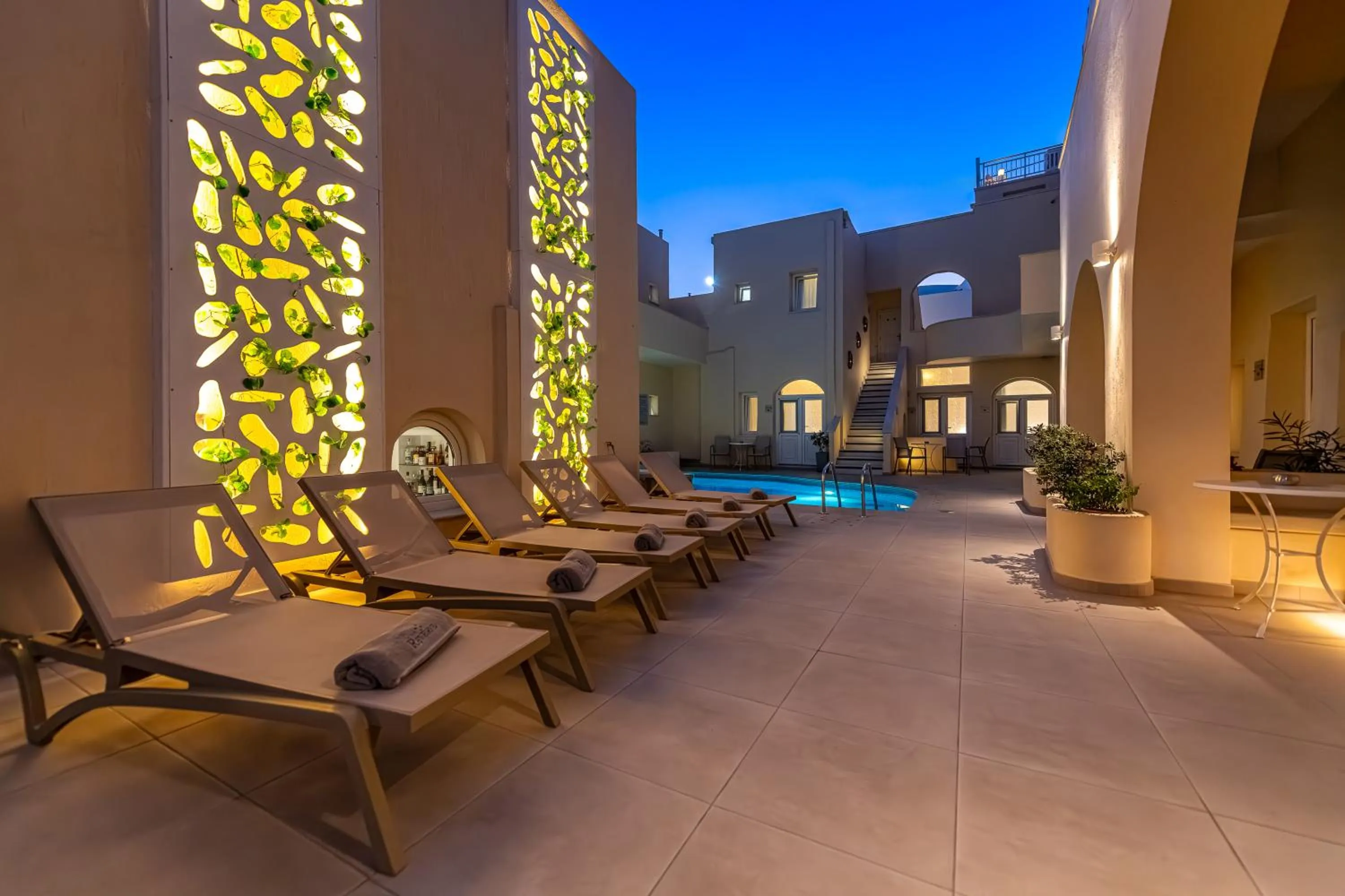 Patio in Reverie Santorini Hotel