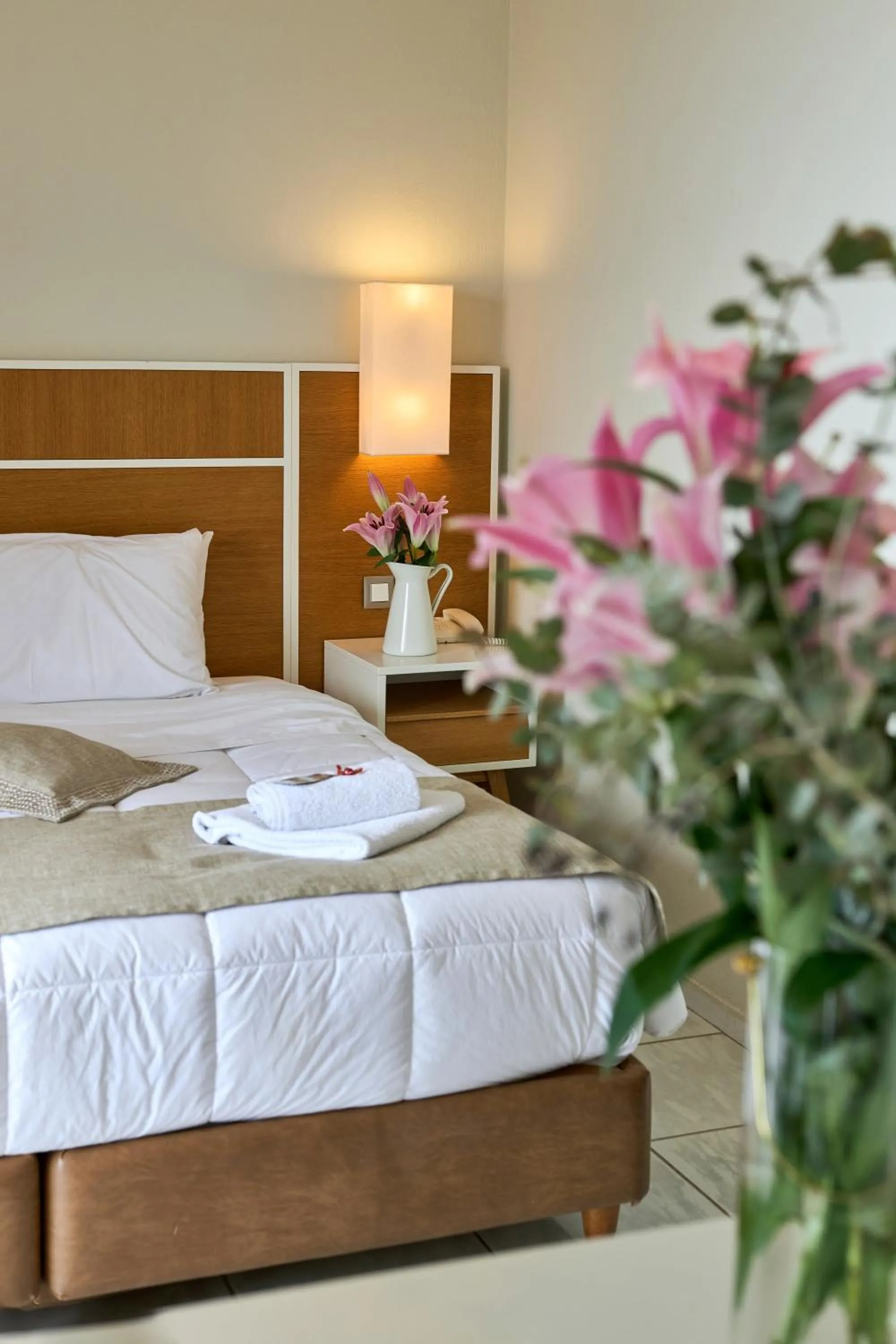 Bed in Fedriades Delphi Hotel