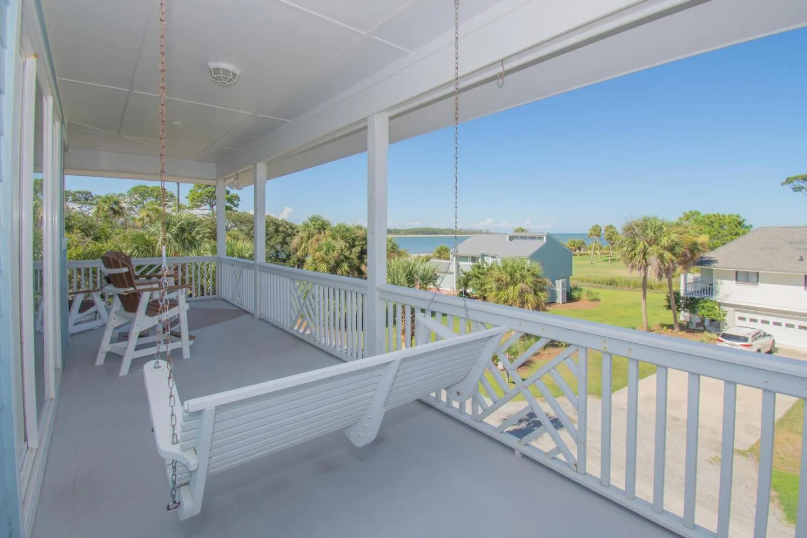 Balcony/Terrace in Magnificent ocean views from upper floor of this 3BR home