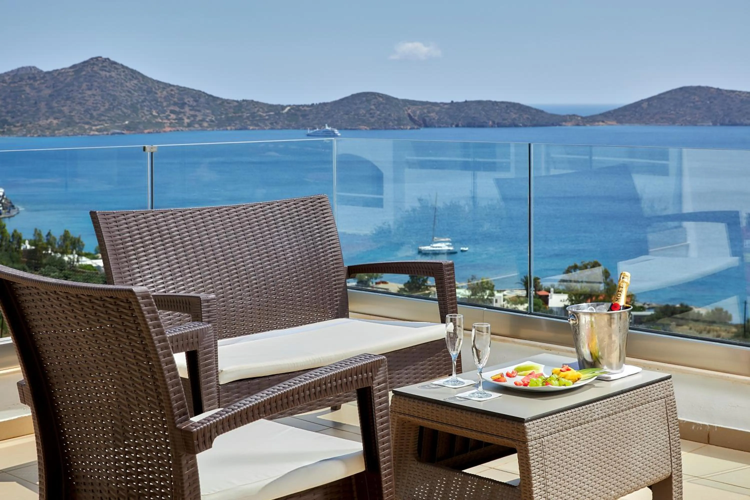 Sea view in Elounda Ilion Hotel Bungalows