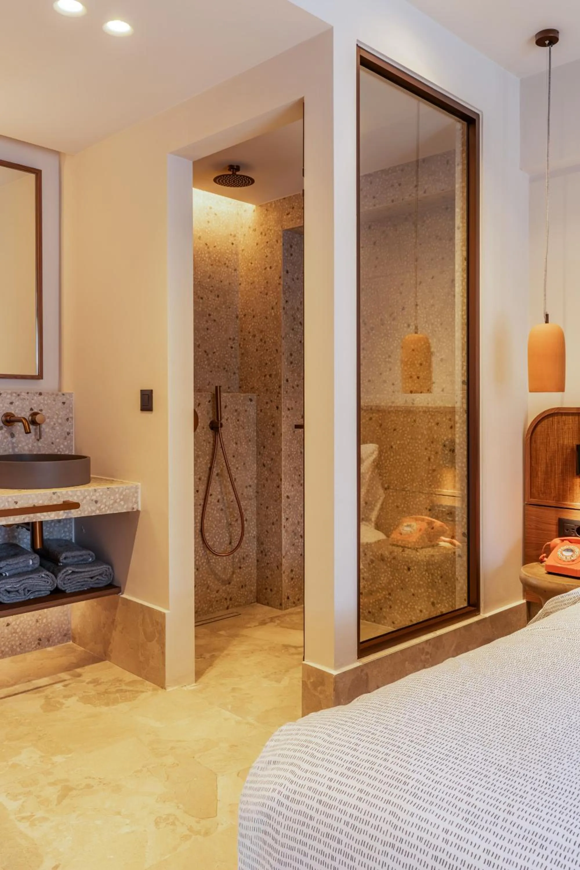 Bathroom, Bed in INNSiDE Elounda