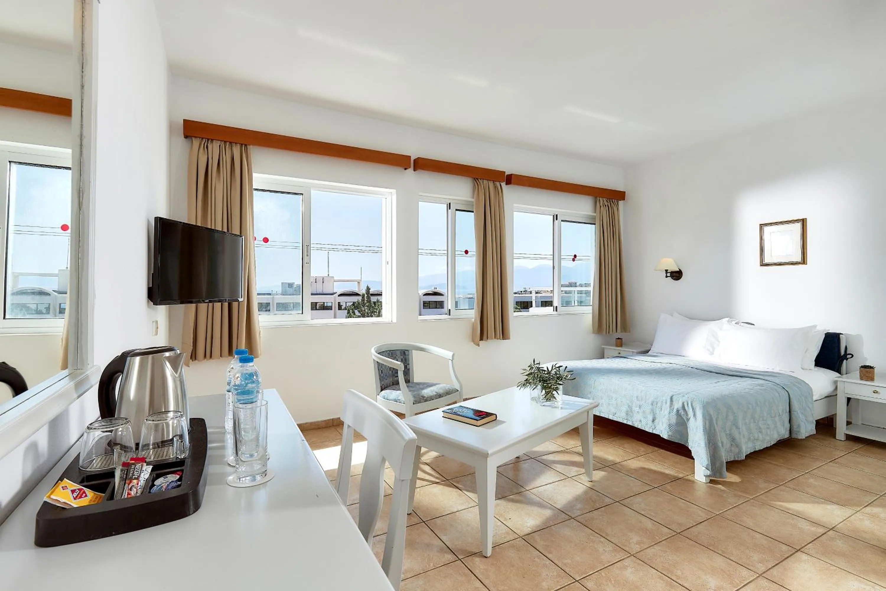 Bedroom, Bed in Elounda Ilion Hotel Bungalows