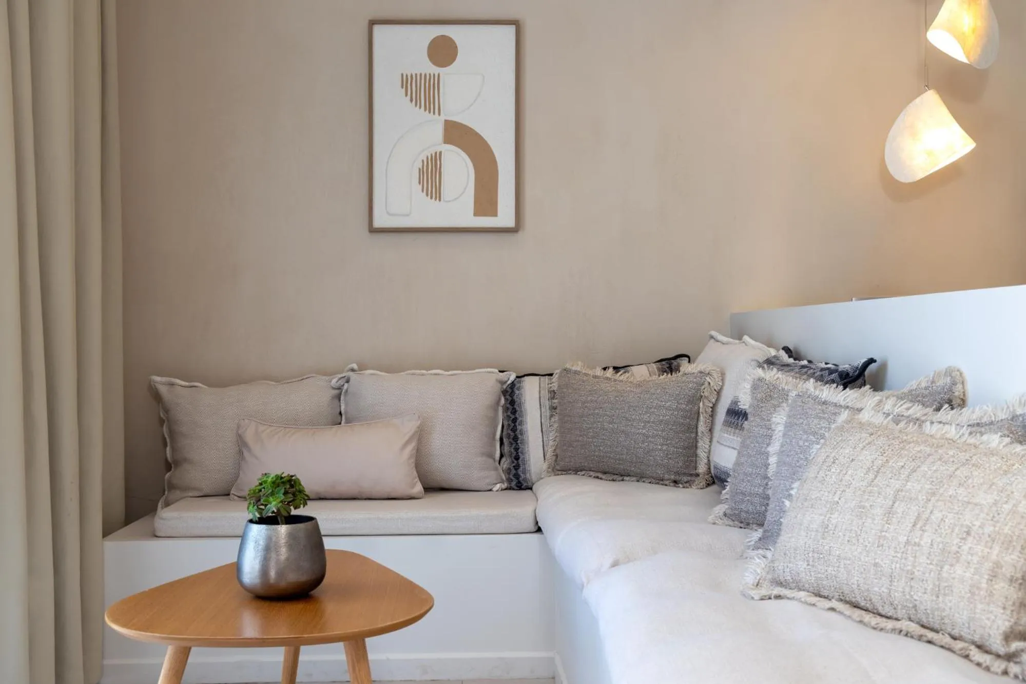 Seating area, Bed in Oceanis Beach & Spa Resort