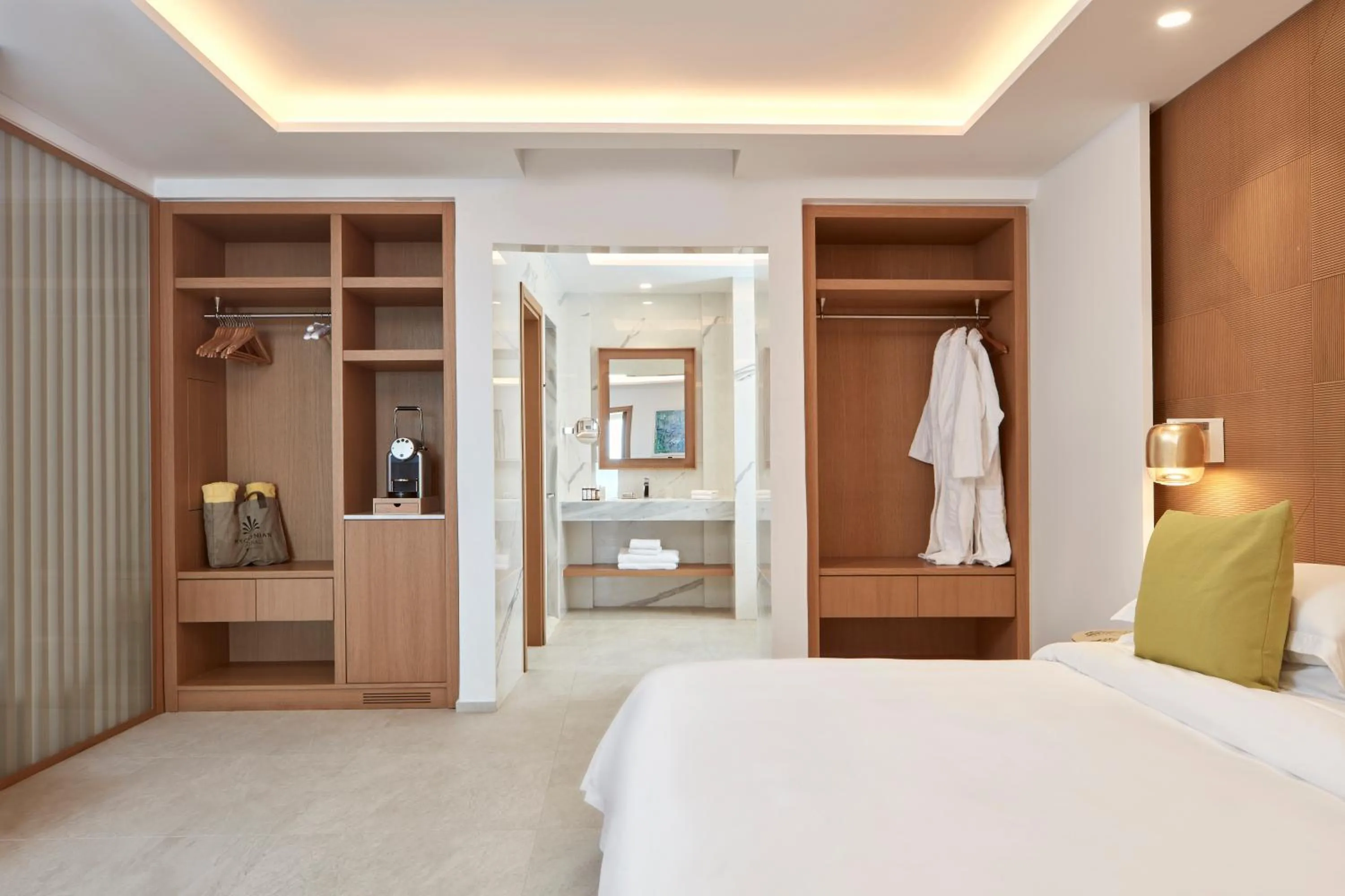 Bedroom in Myconian Korali Relais & Chateaux