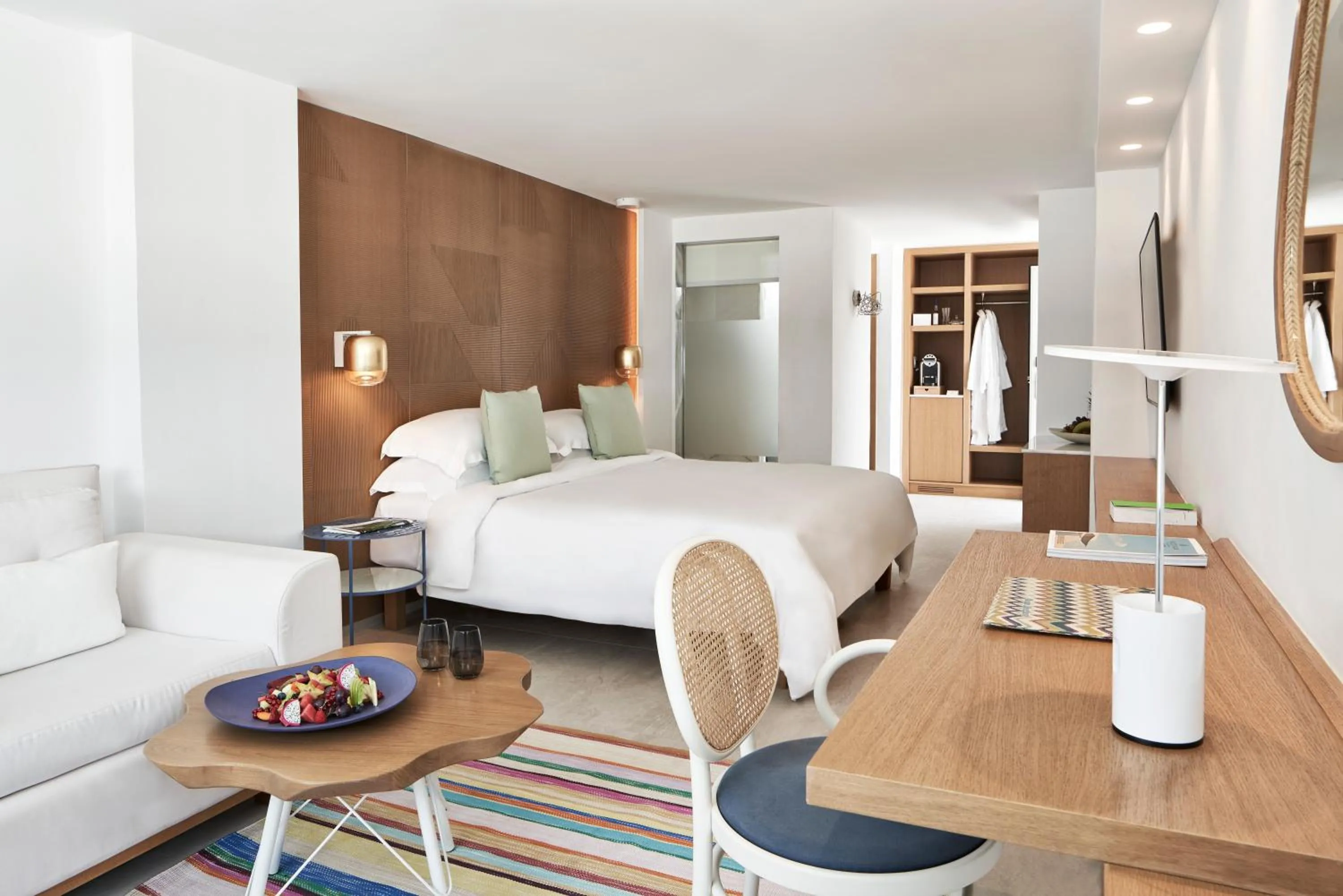 Bedroom in Myconian Korali Relais & Chateaux