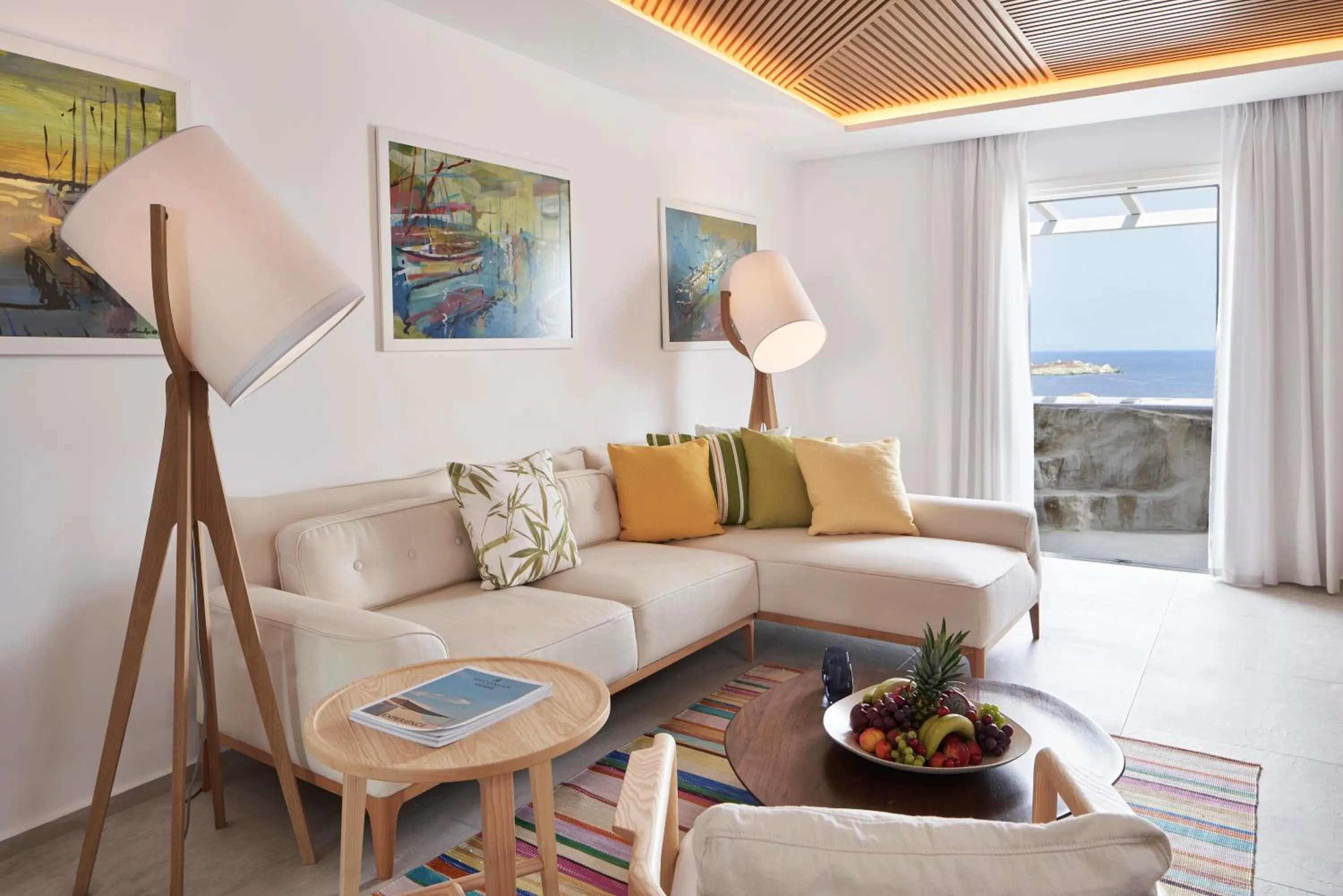 Living room in Myconian Korali Relais & Chateaux