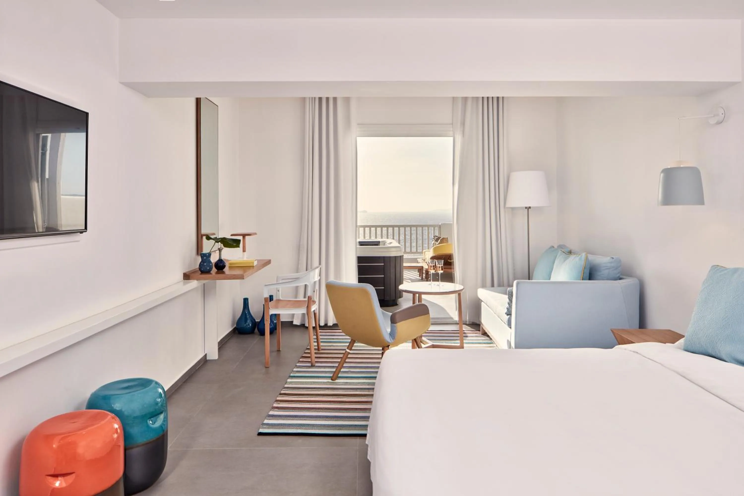 Bedroom in Myconian Korali Relais & Chateaux