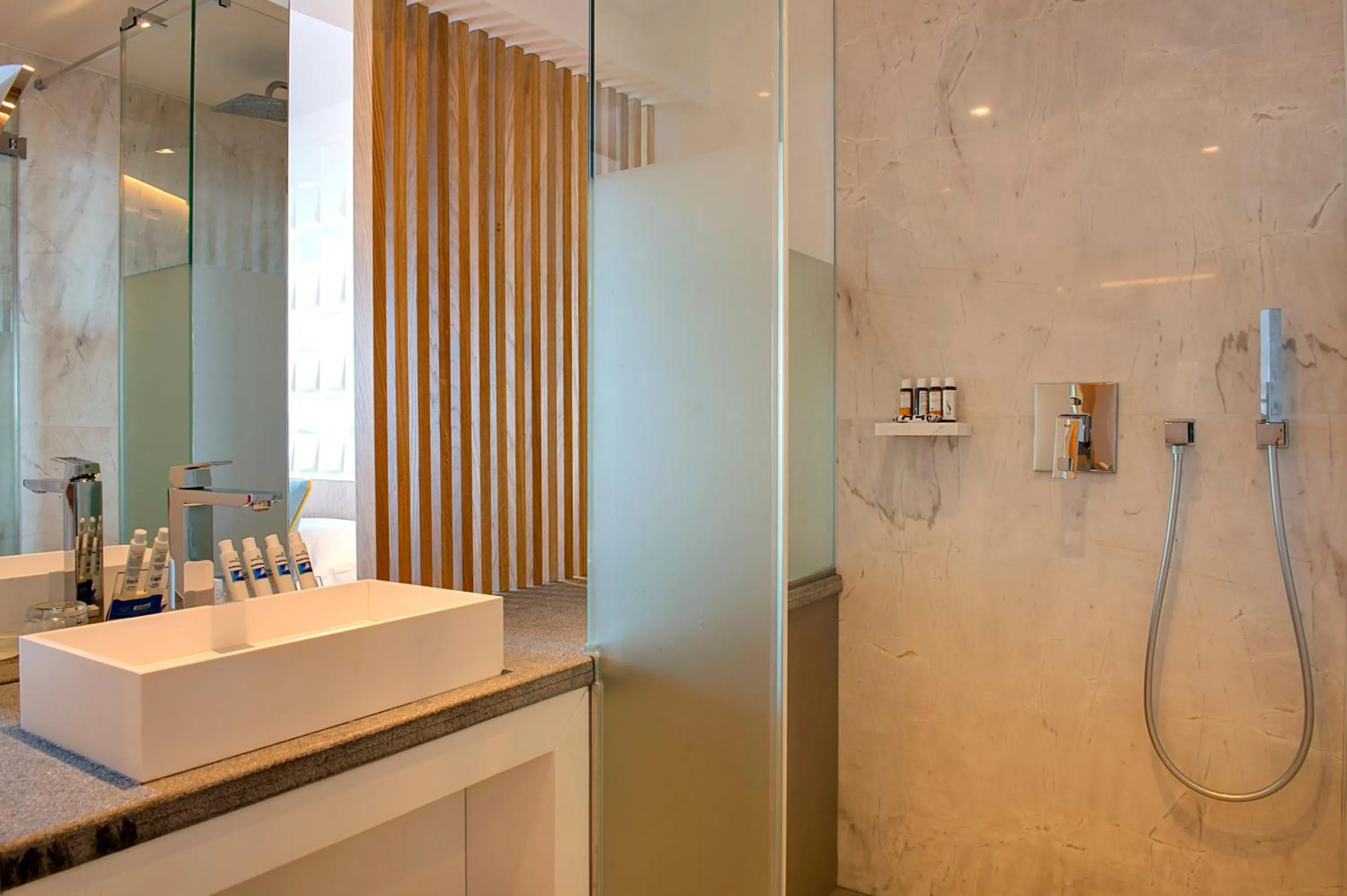 Bathroom in Myconian Korali Relais & Chateaux