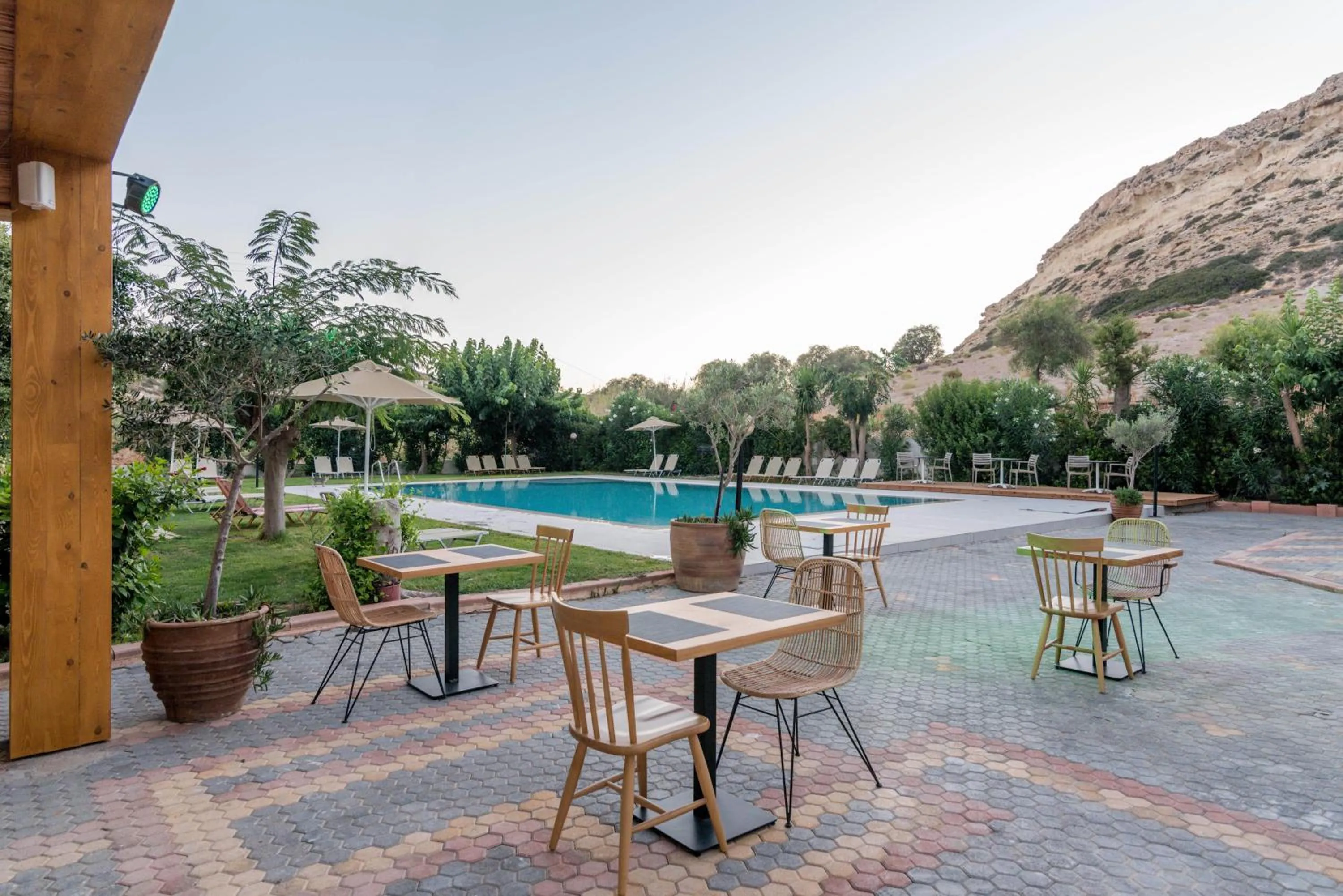 Patio in Matala Bay Hotel