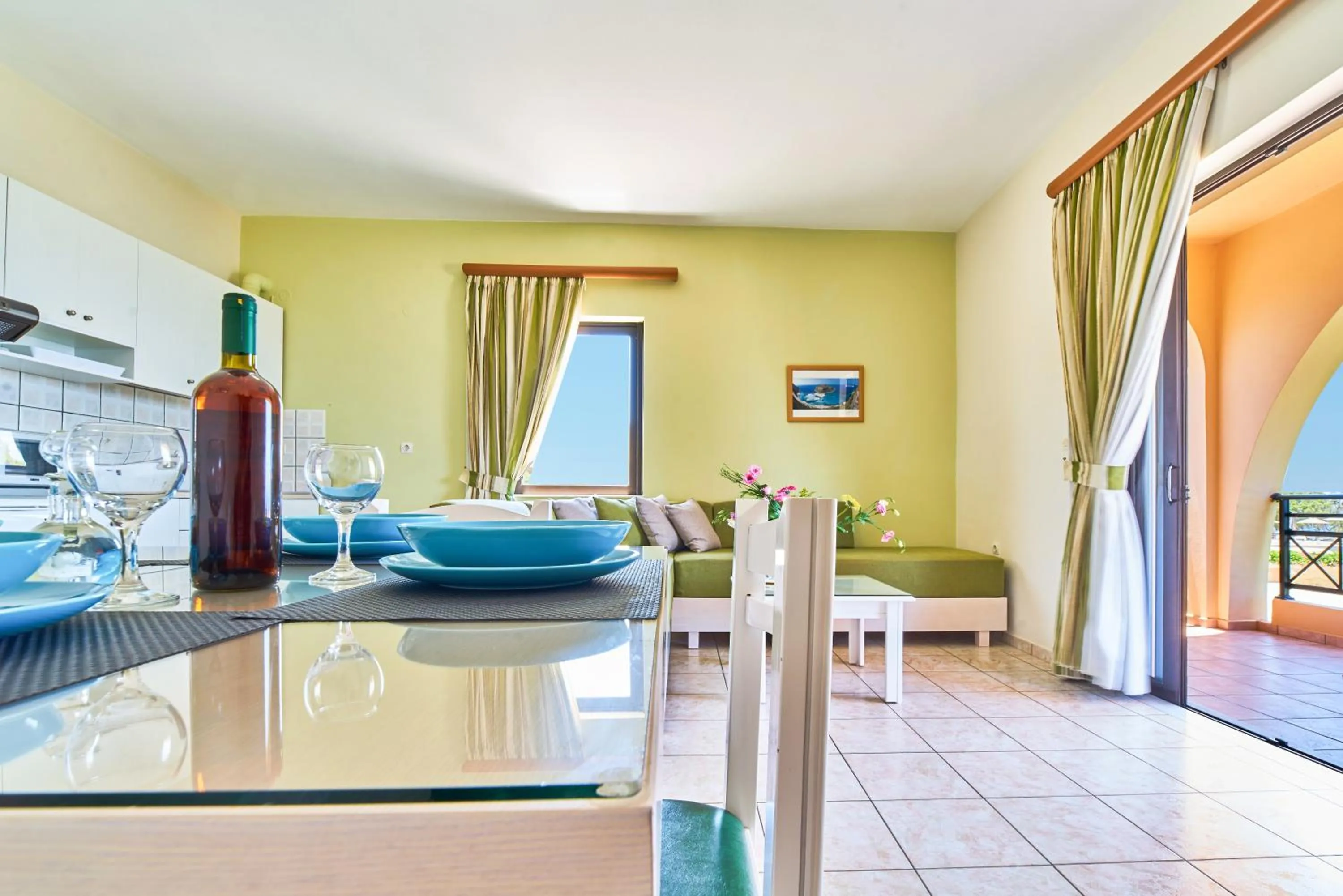 Living room in Nanakis Beach Apartments