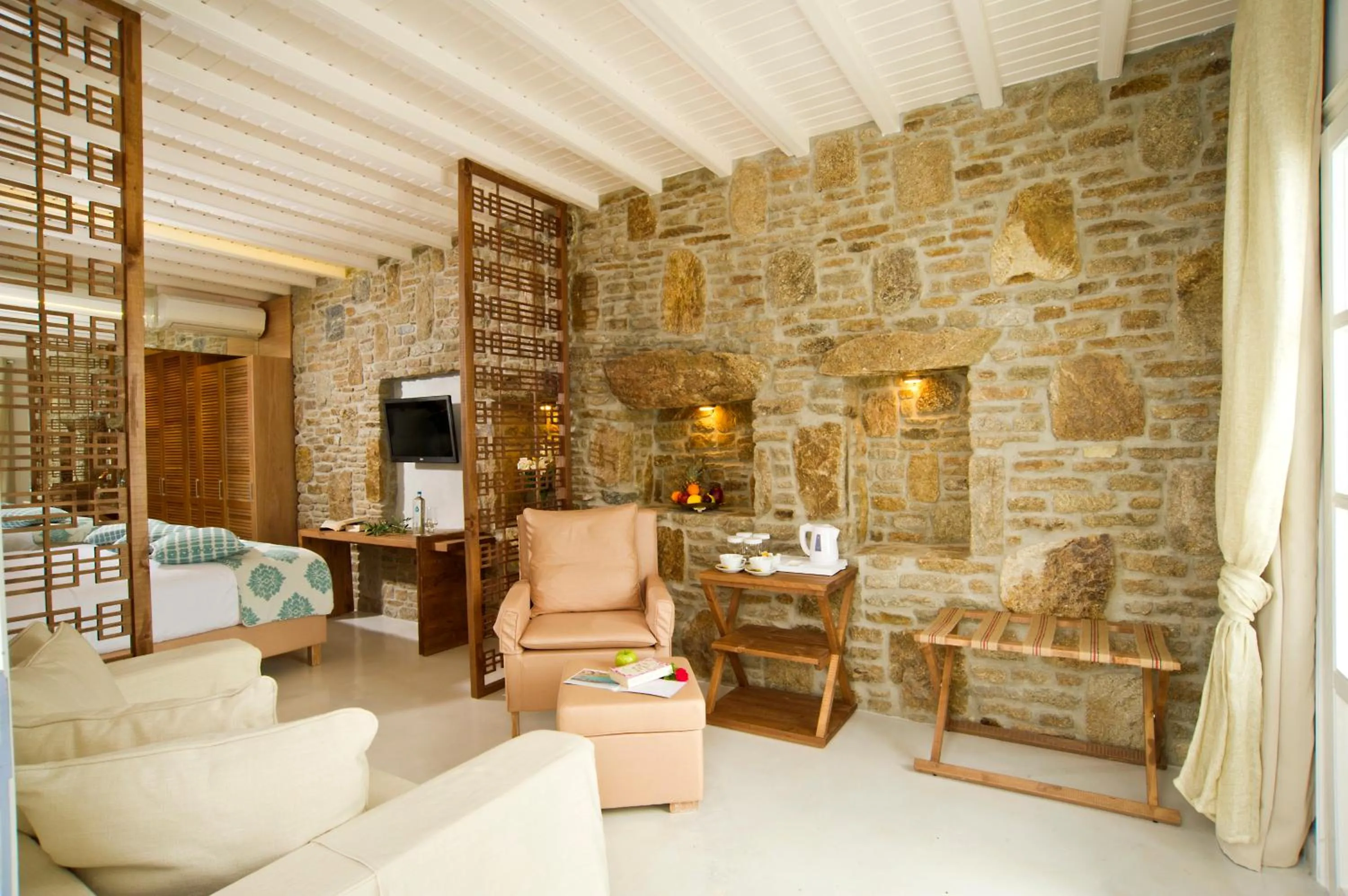 Seating area in Petinos Beach Hotel