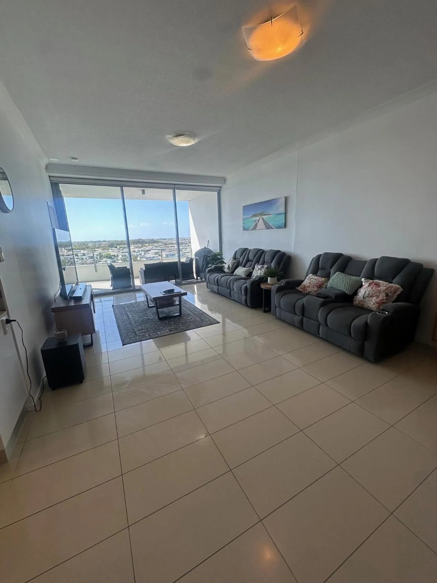 Living room in Harbour Quays Apartments