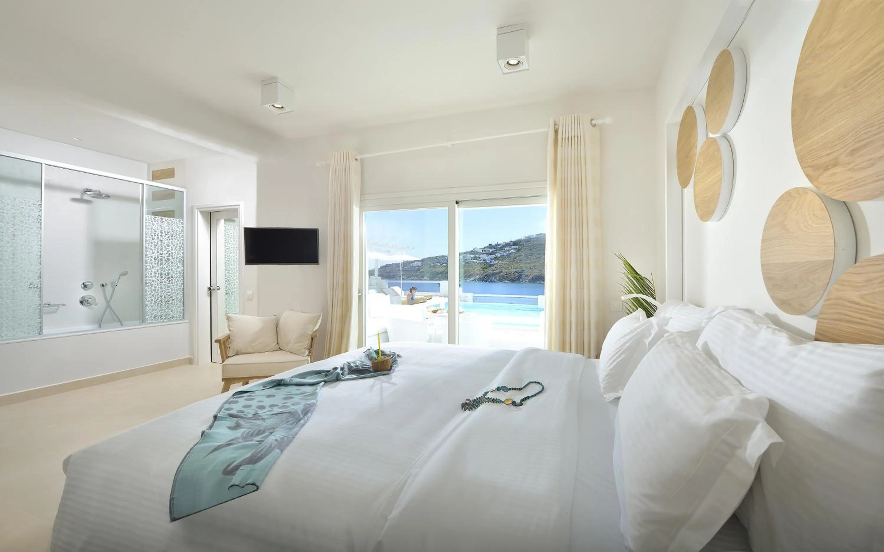 Bed in Nissaki Boutique Hotel