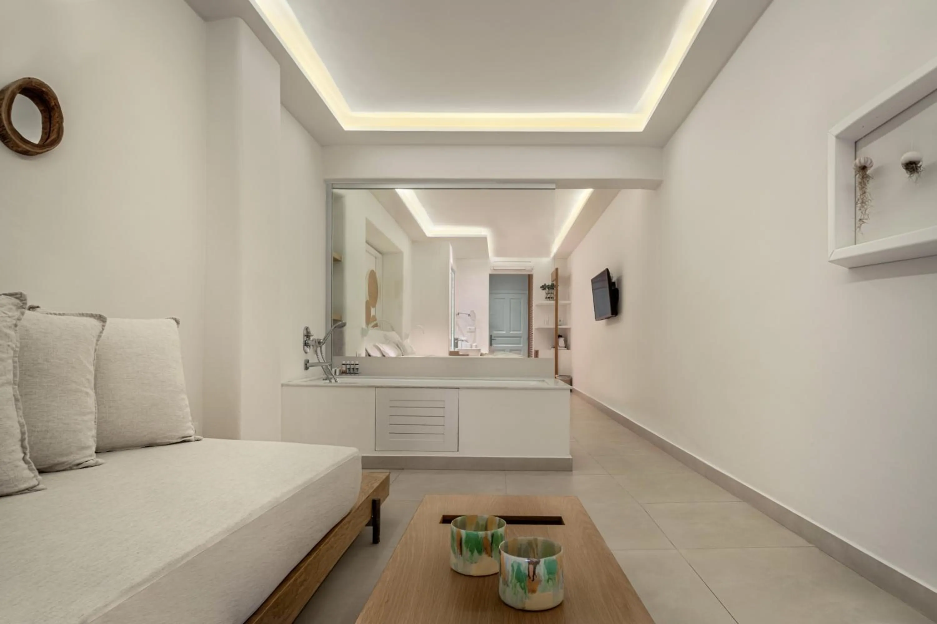 Living room, Bed in Nissaki Boutique Hotel