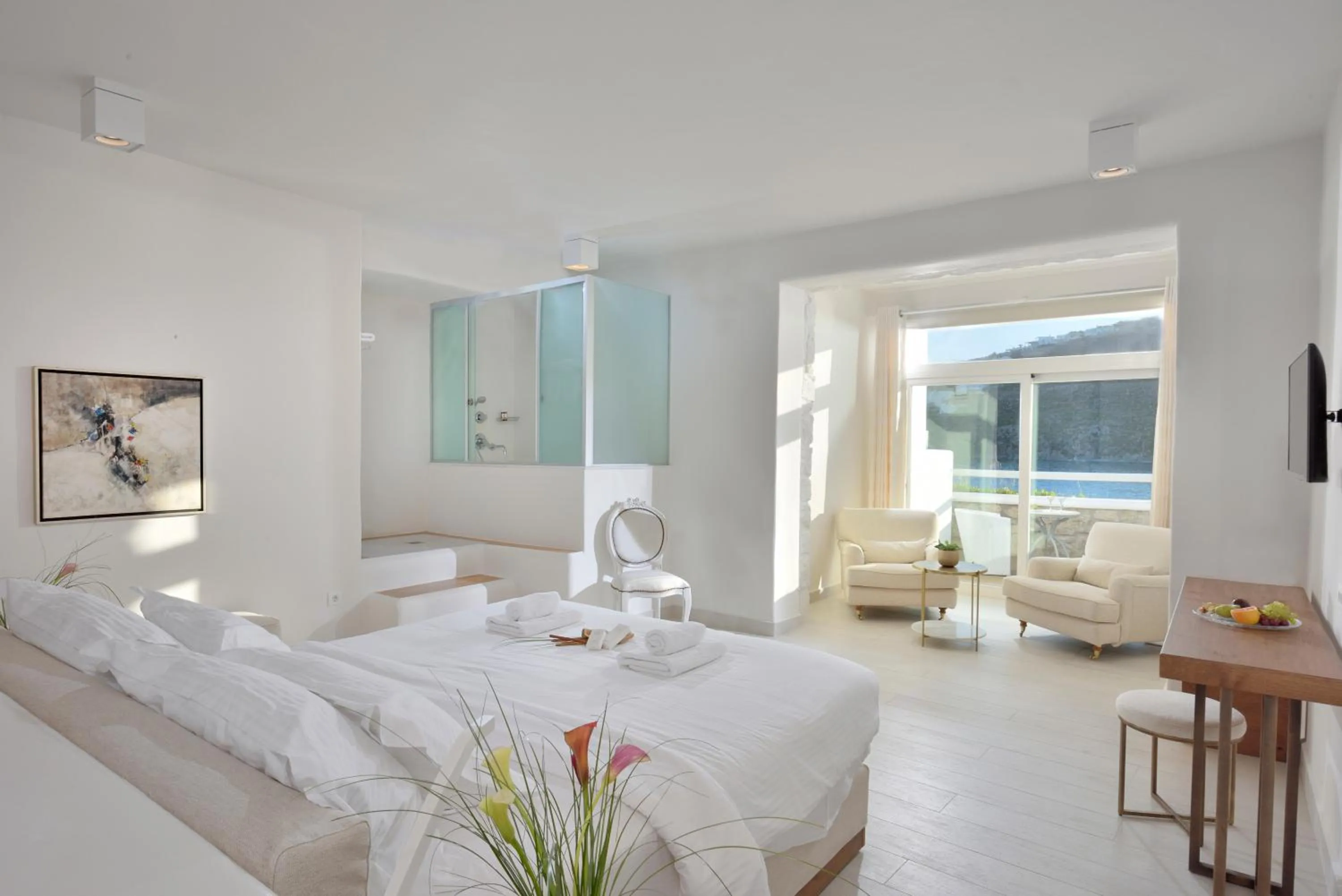 Photo of the whole room, Bed in Nissaki Boutique Hotel