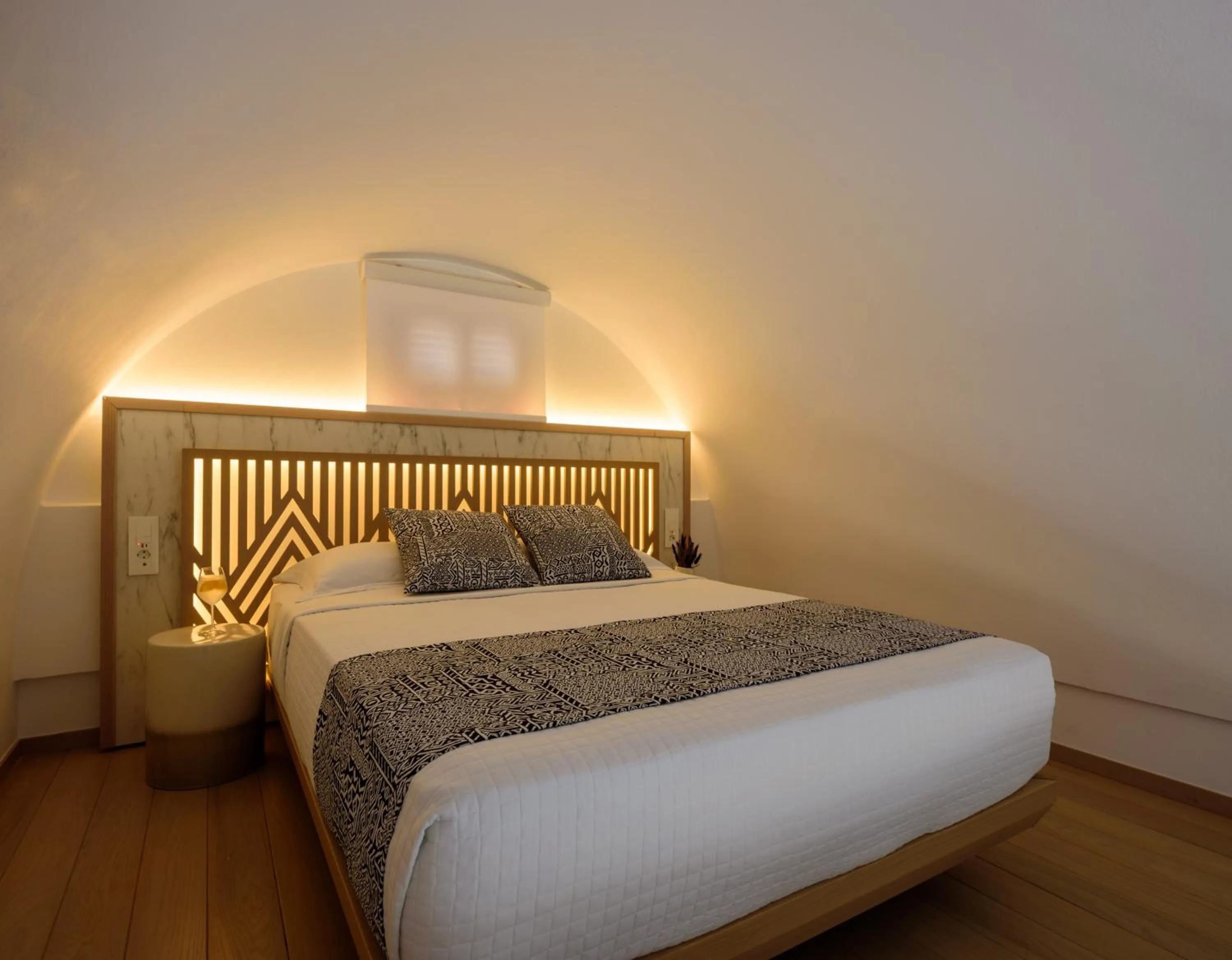 Bed in Astir Thira Hotel