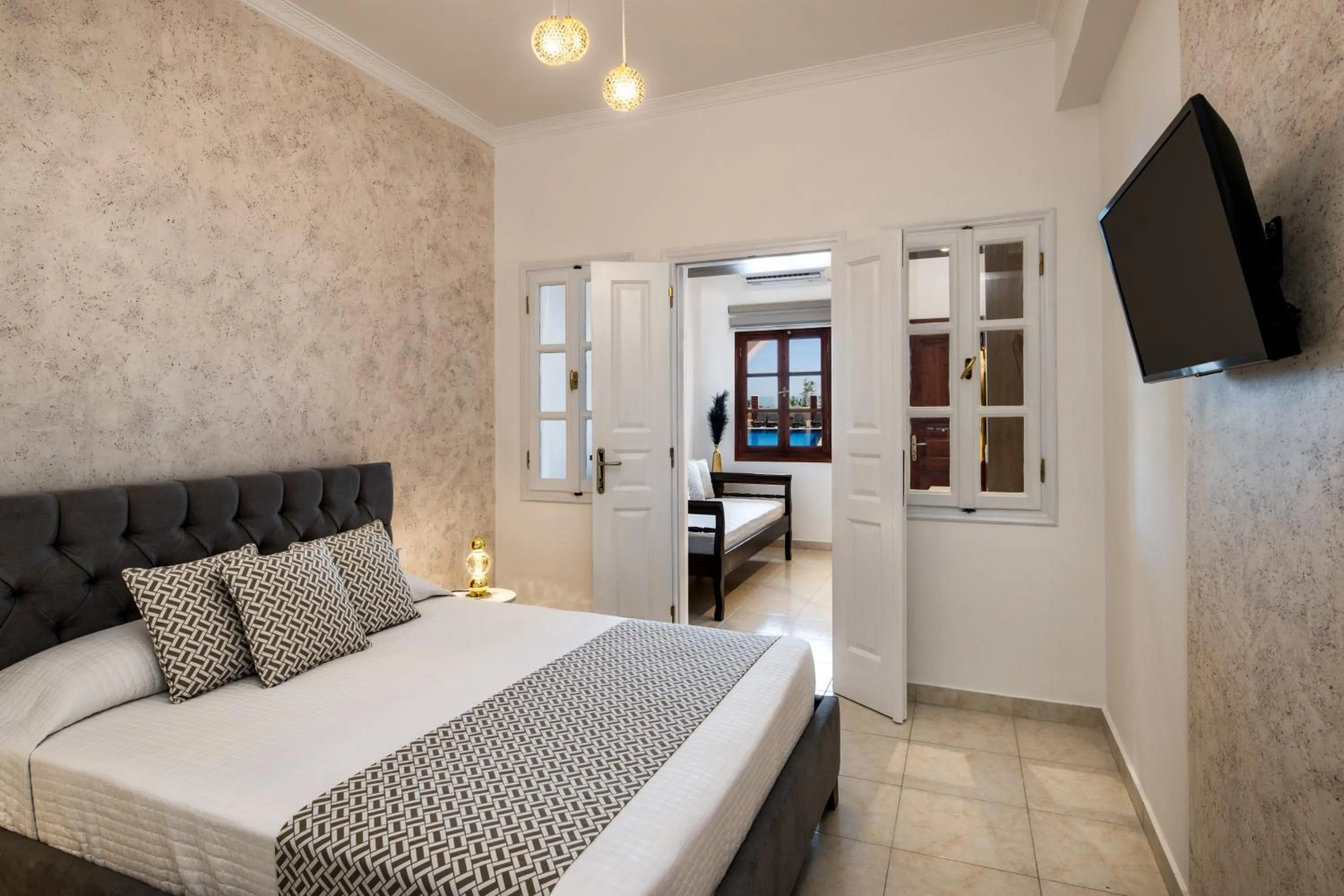 Bedroom, Bed in Astir Thira Hotel