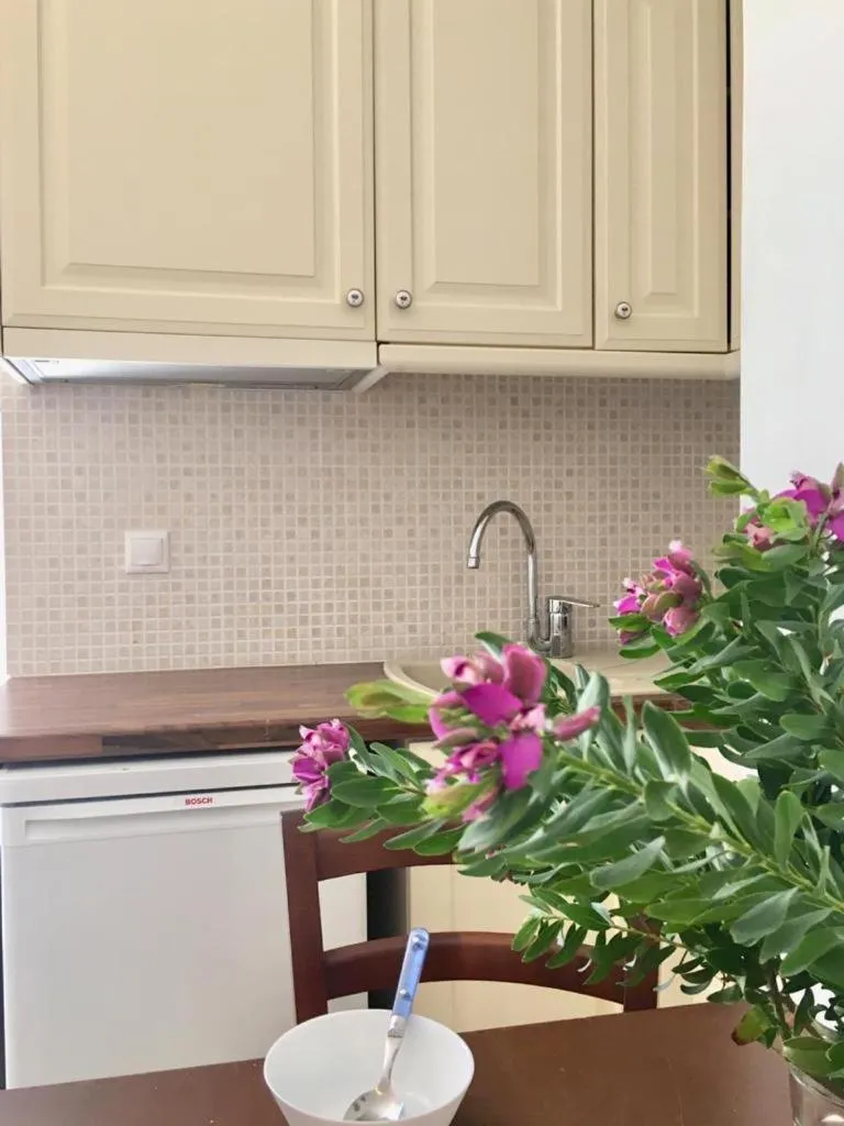 Kitchen or kitchenette in Mykonos Dot - The Villas