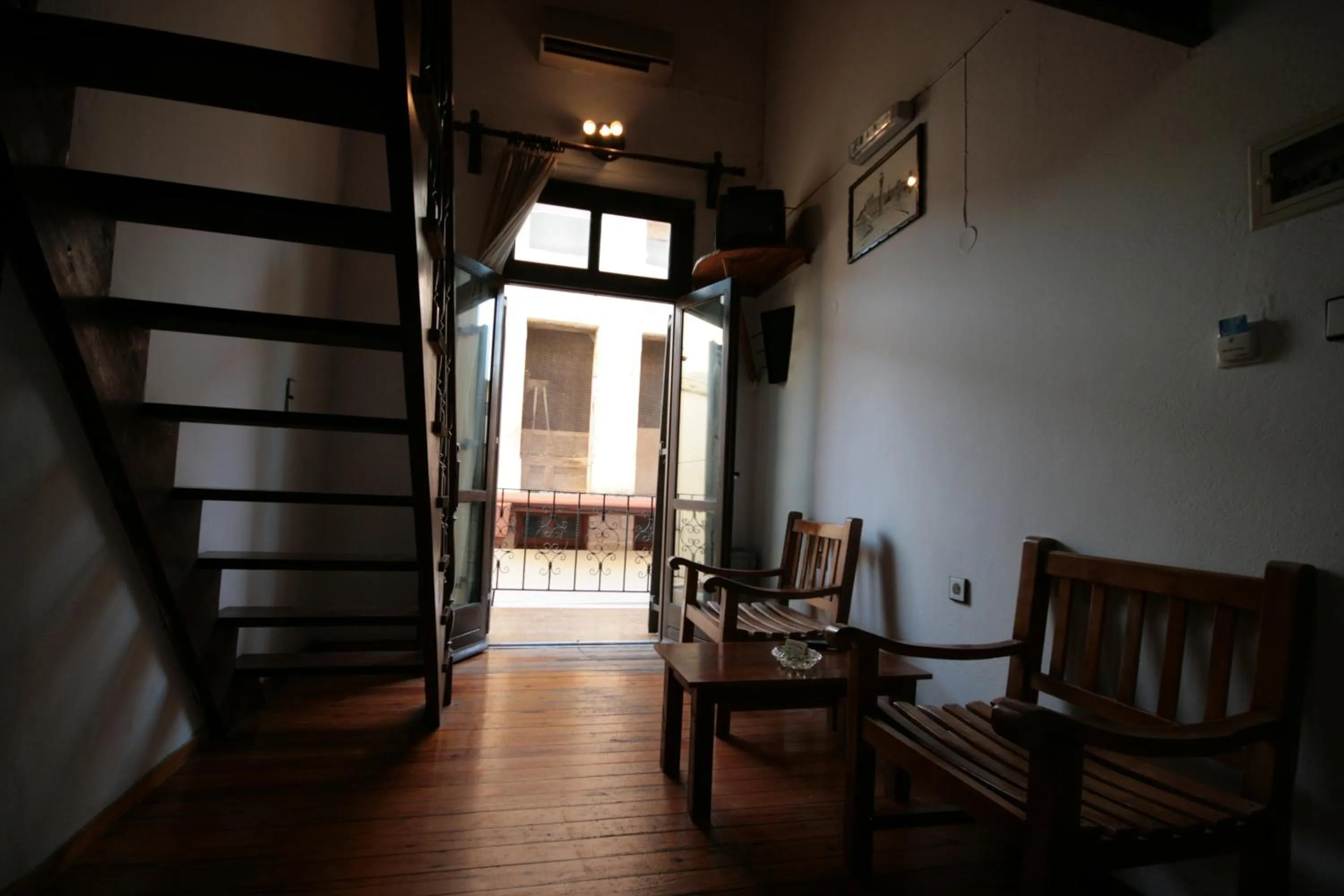 Seating area in Chania Rooms