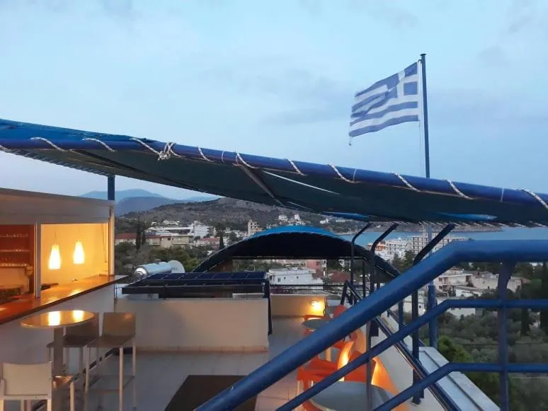 Pool view in Heliotopos Apartments