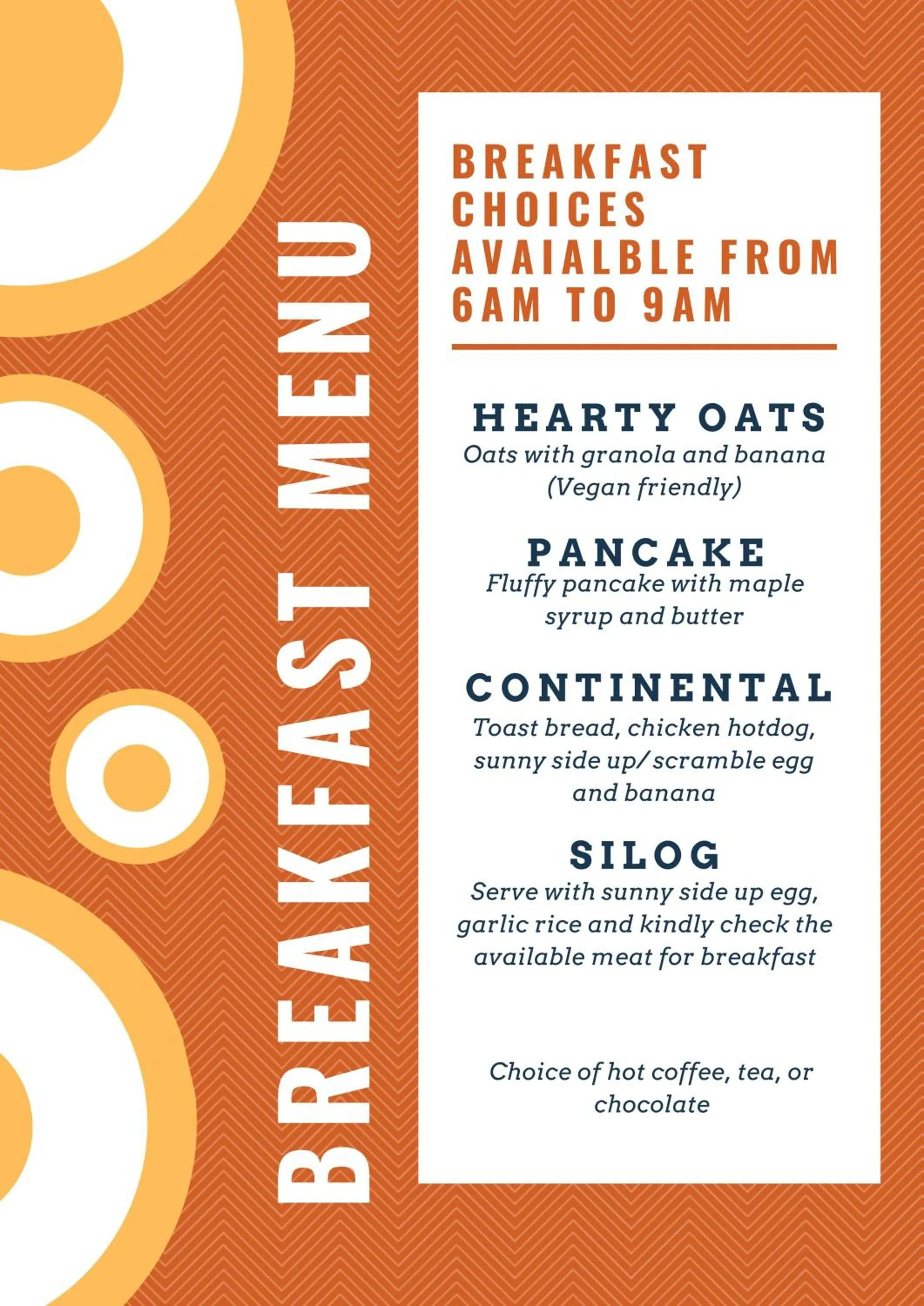 Breakfast in Balayong Pension